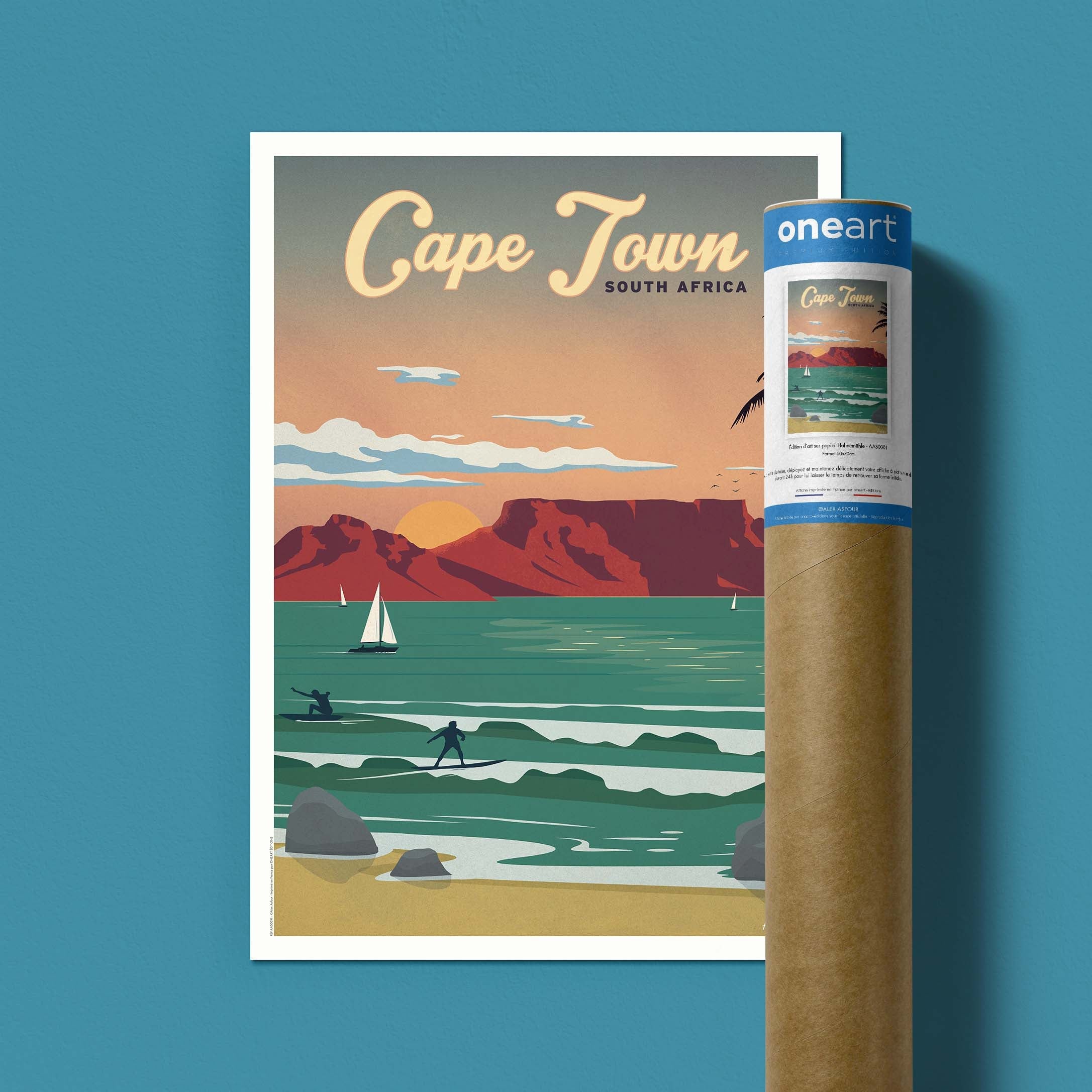 Affiche de voyage Afrique du Sud - Le Cap par Alex Asfour