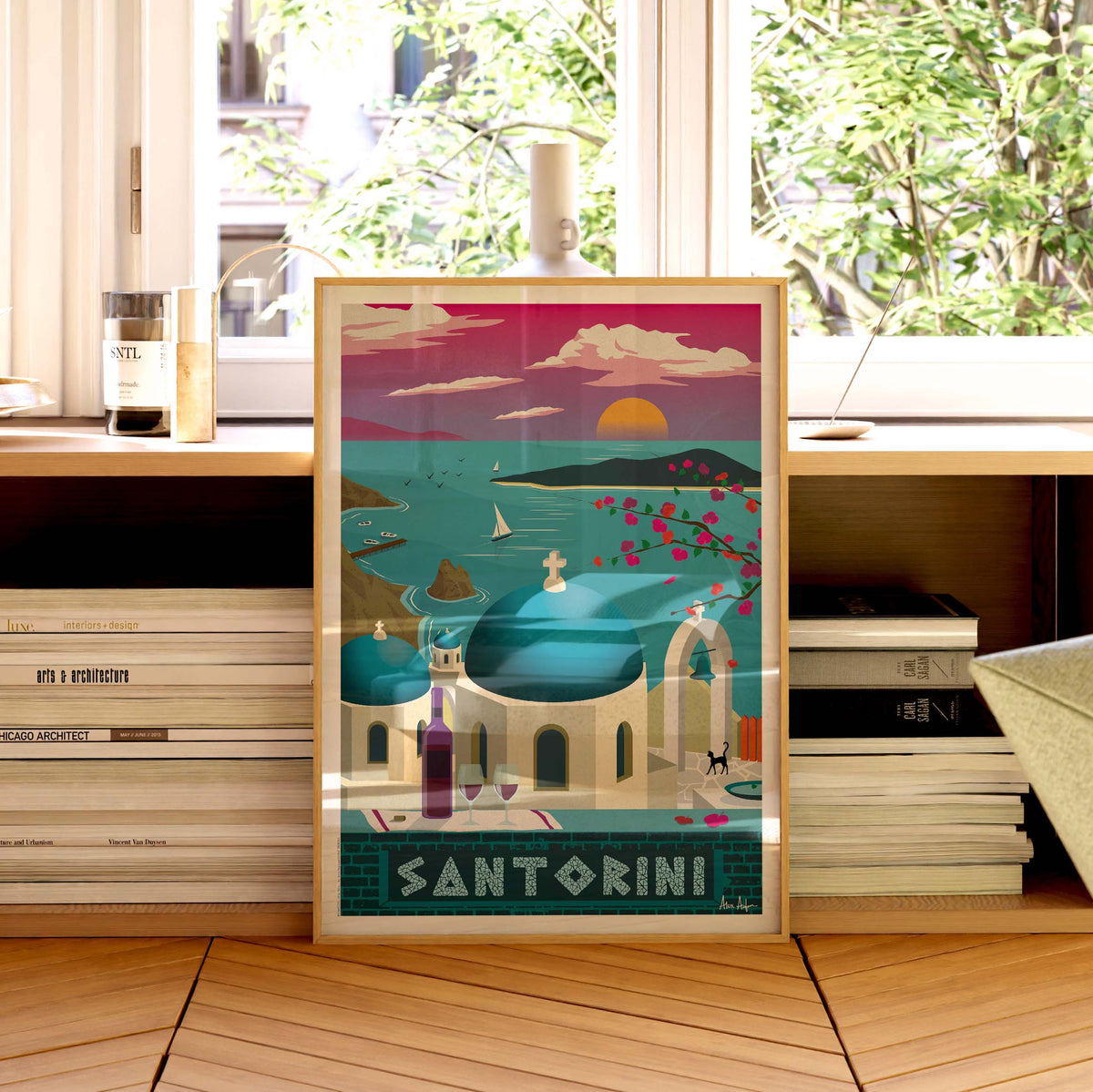 Affiche de voyage Grèce - Santorin par Alex Asfour