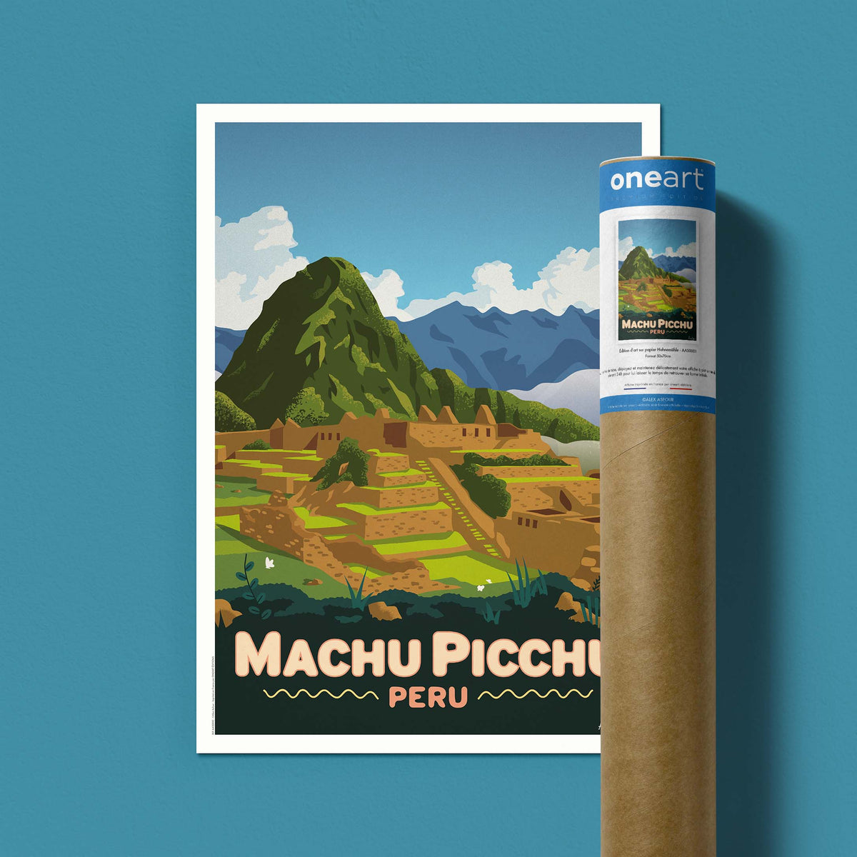 Affiche de voyage Pérou - Machu Picchu par Alex Asfour