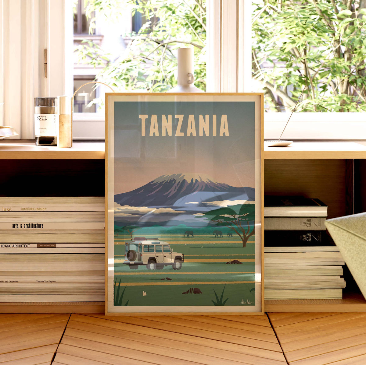 Affiche de voyage Tanzanie - Kilimandjaro par Alex Asfour
