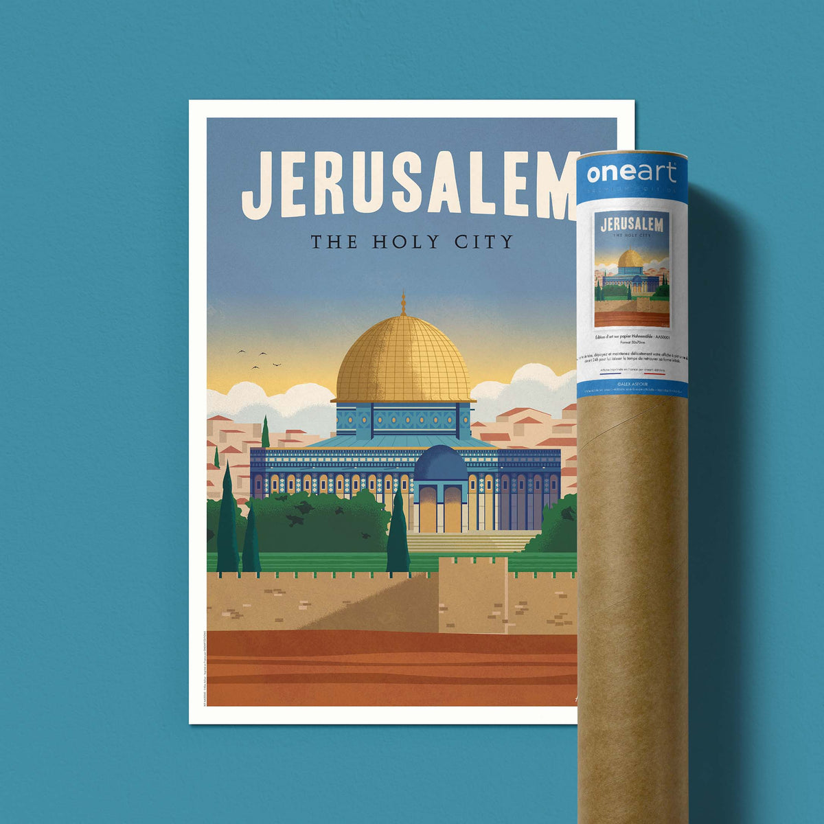 Affiche de voyage Israël - Jérusalem par Alex Asfour