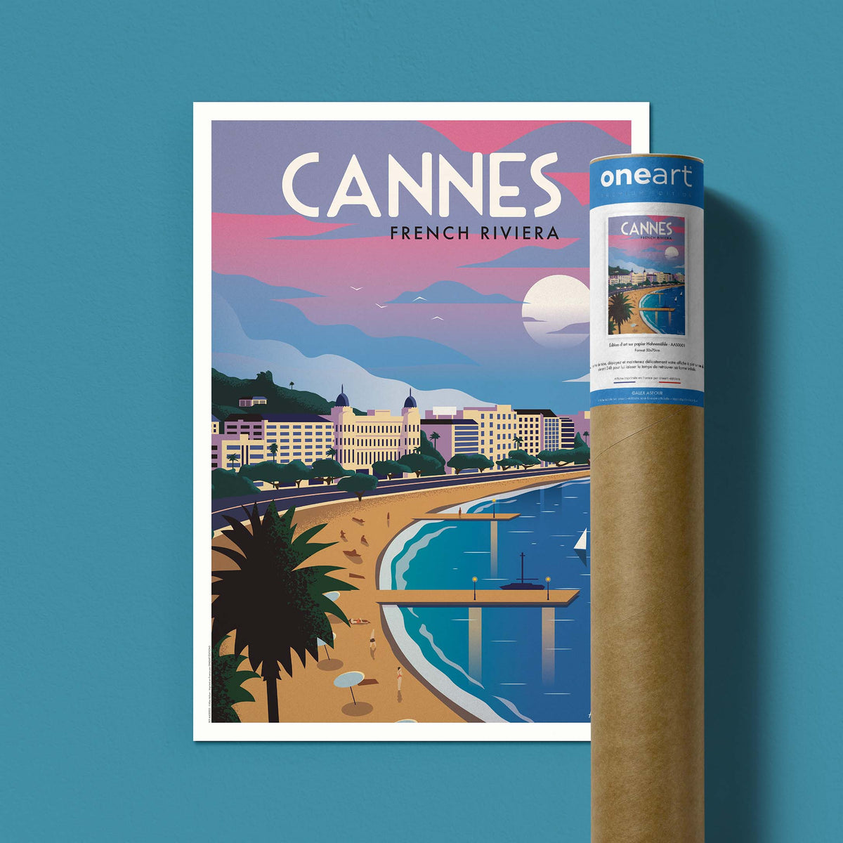 Affiche de voyage France - Cannes par Alex Asfour