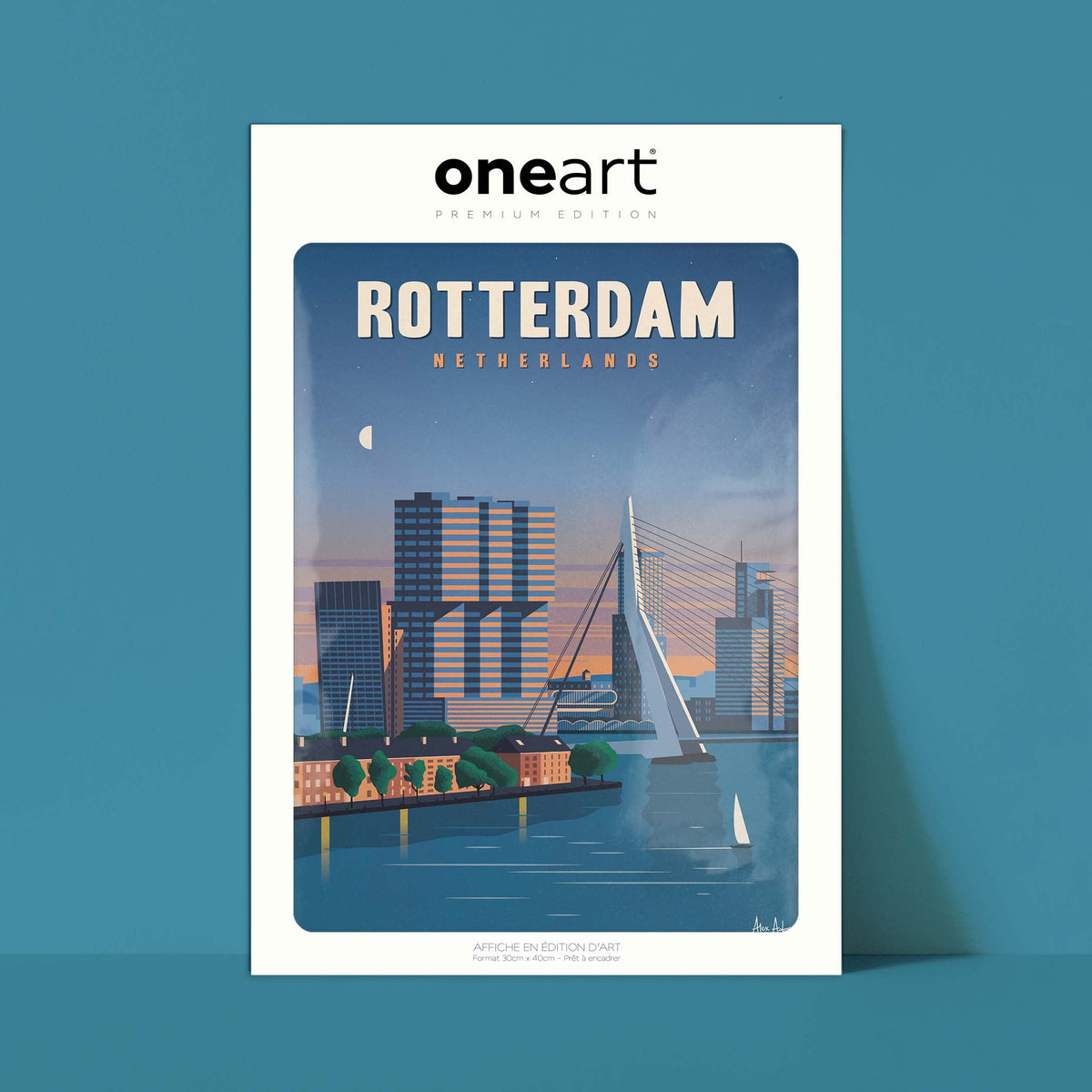 Affiche de voyage Pays-Bas - Rotterdam par Alex Asfour
