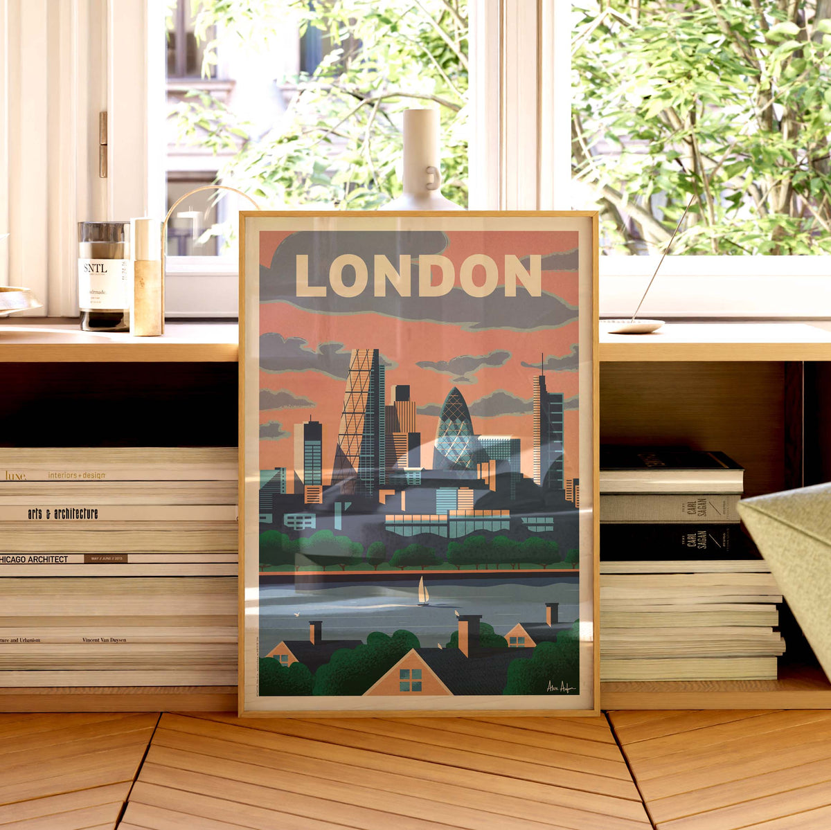 Affiche de voyage Angleterre - Londres - Skyline par Alex Asfour