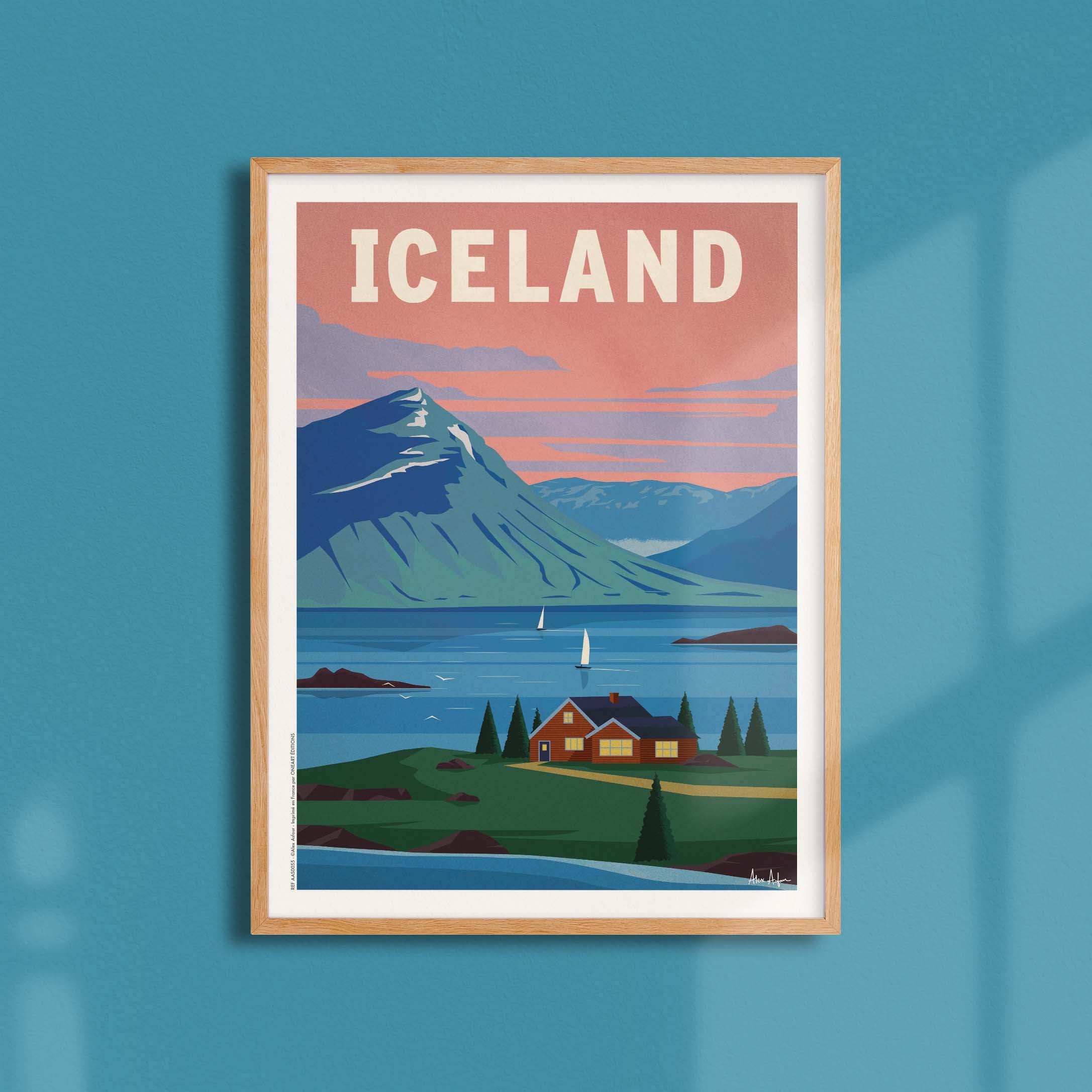 Affiche de voyage Islande - Fjords par Alex Asfour