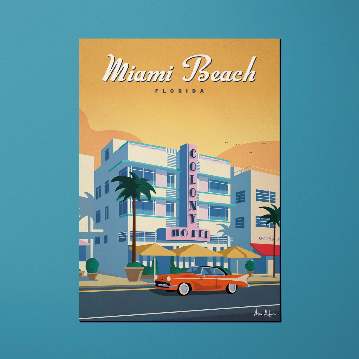 Carte postale de voyage États-Unis - Miami Beach par Alex Asfour
