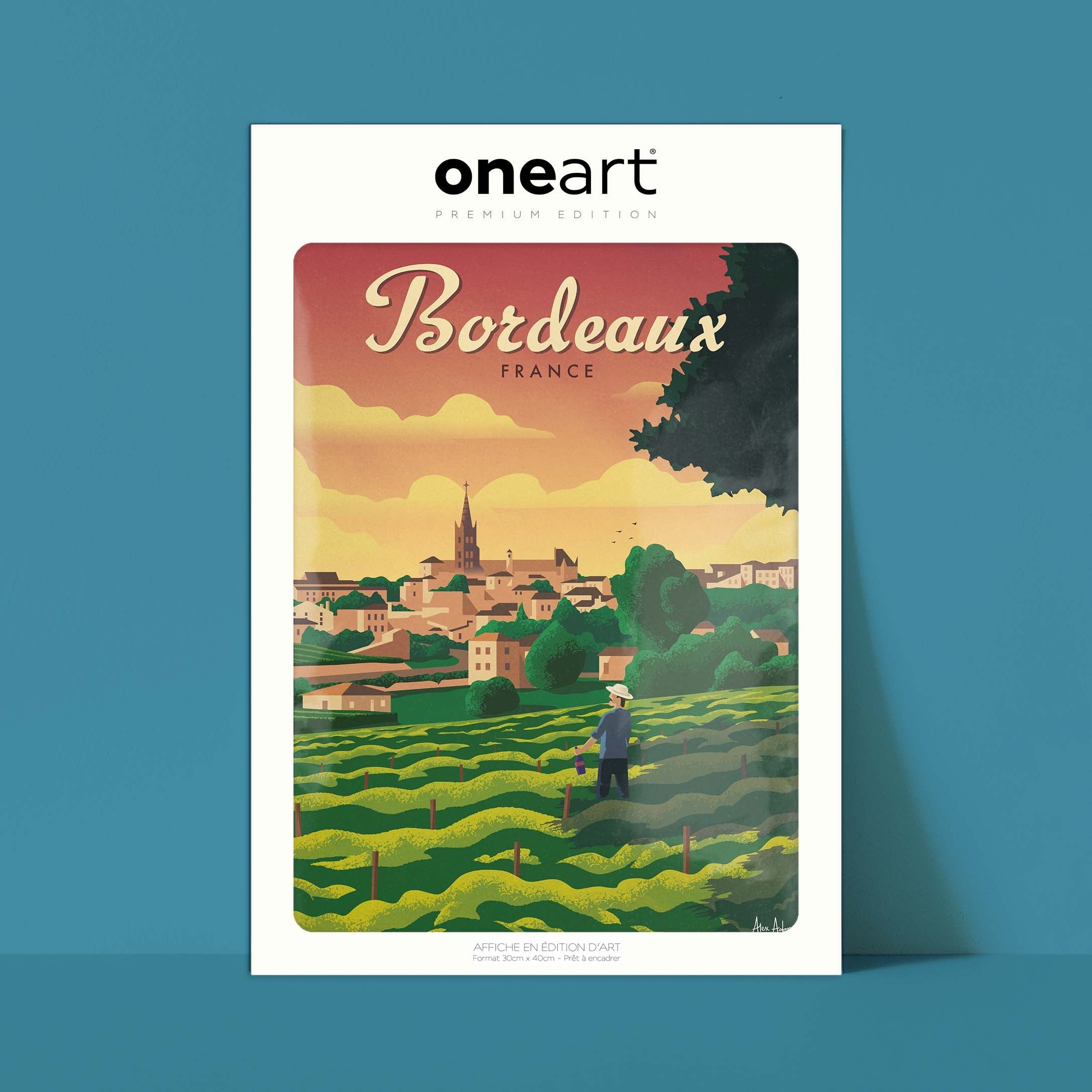 Affiche de voyage France - Bordeaux par Alex Asfour