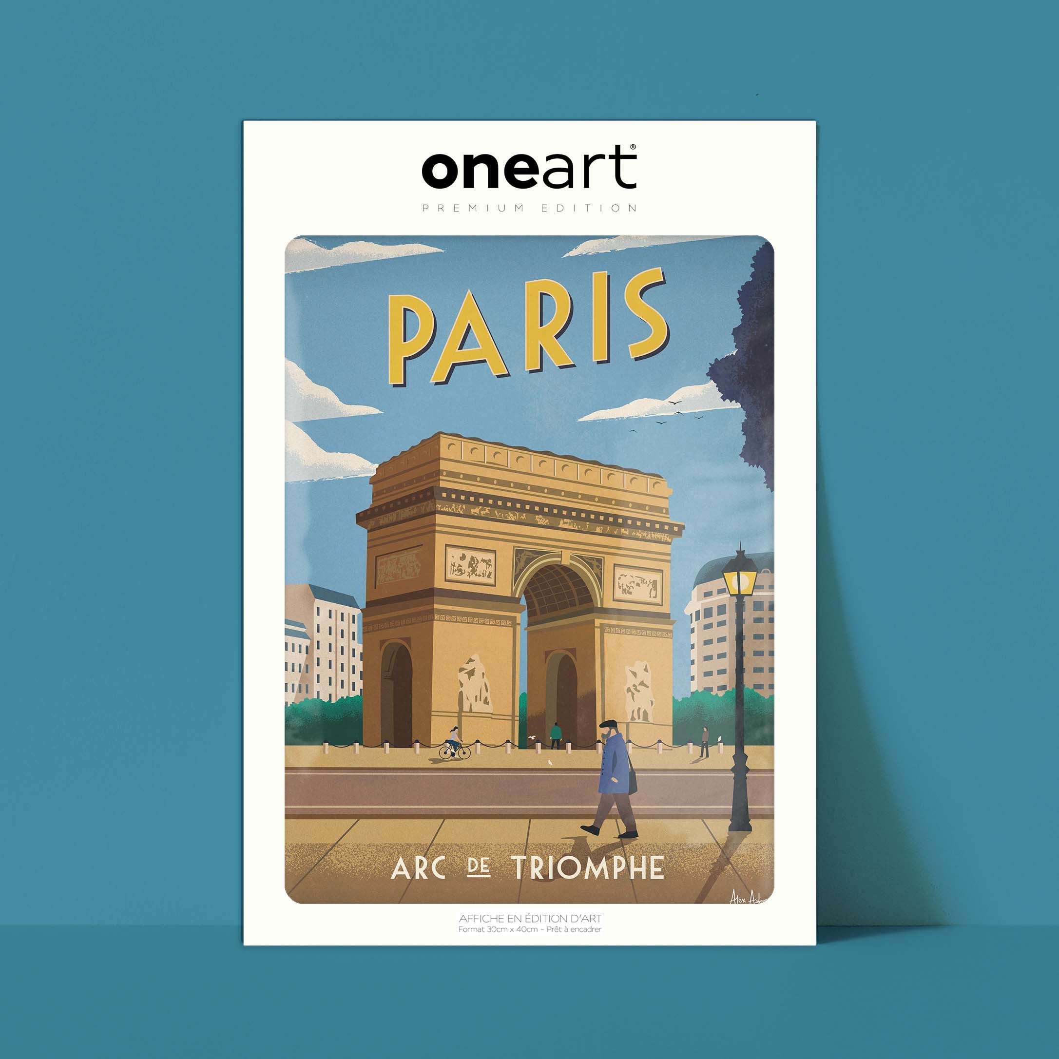Affiche de voyage France - Paris - Arc de Triomphe par Alex Asfour
