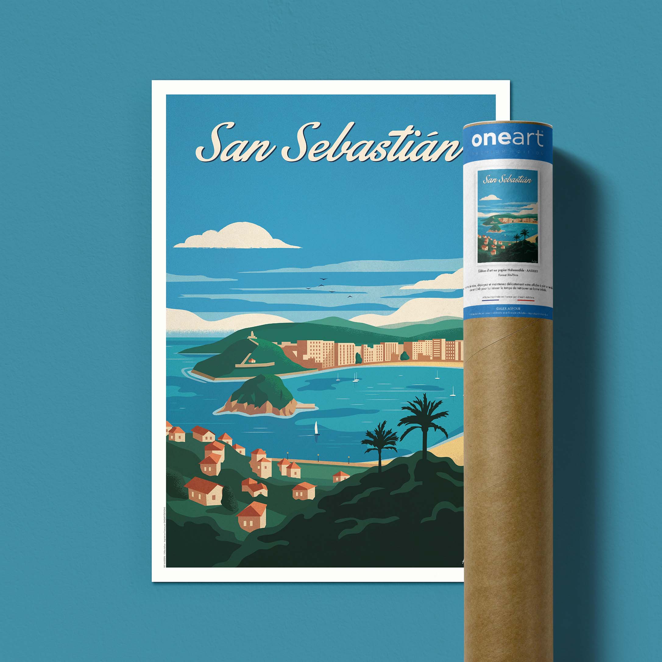 Affiche de voyage Espagne - Saint-Sébastien par Alex Asfour
