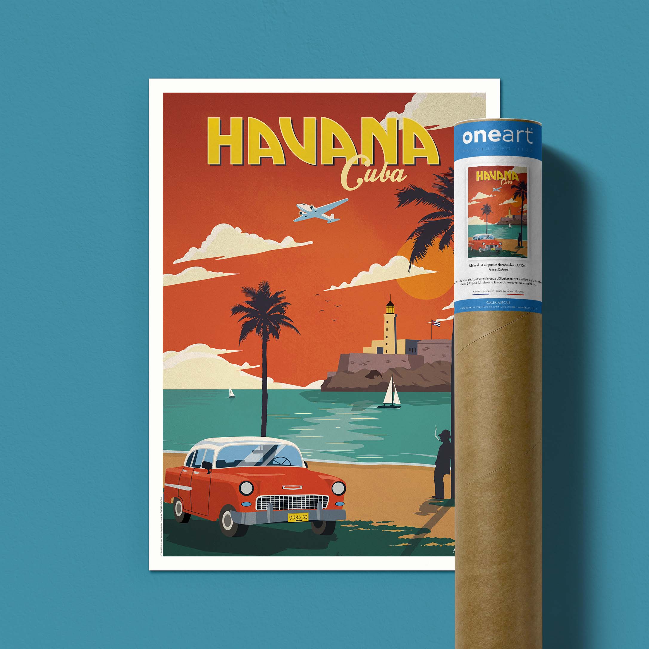 Affiche de voyage Cuba - La Havane par Alex Asfour