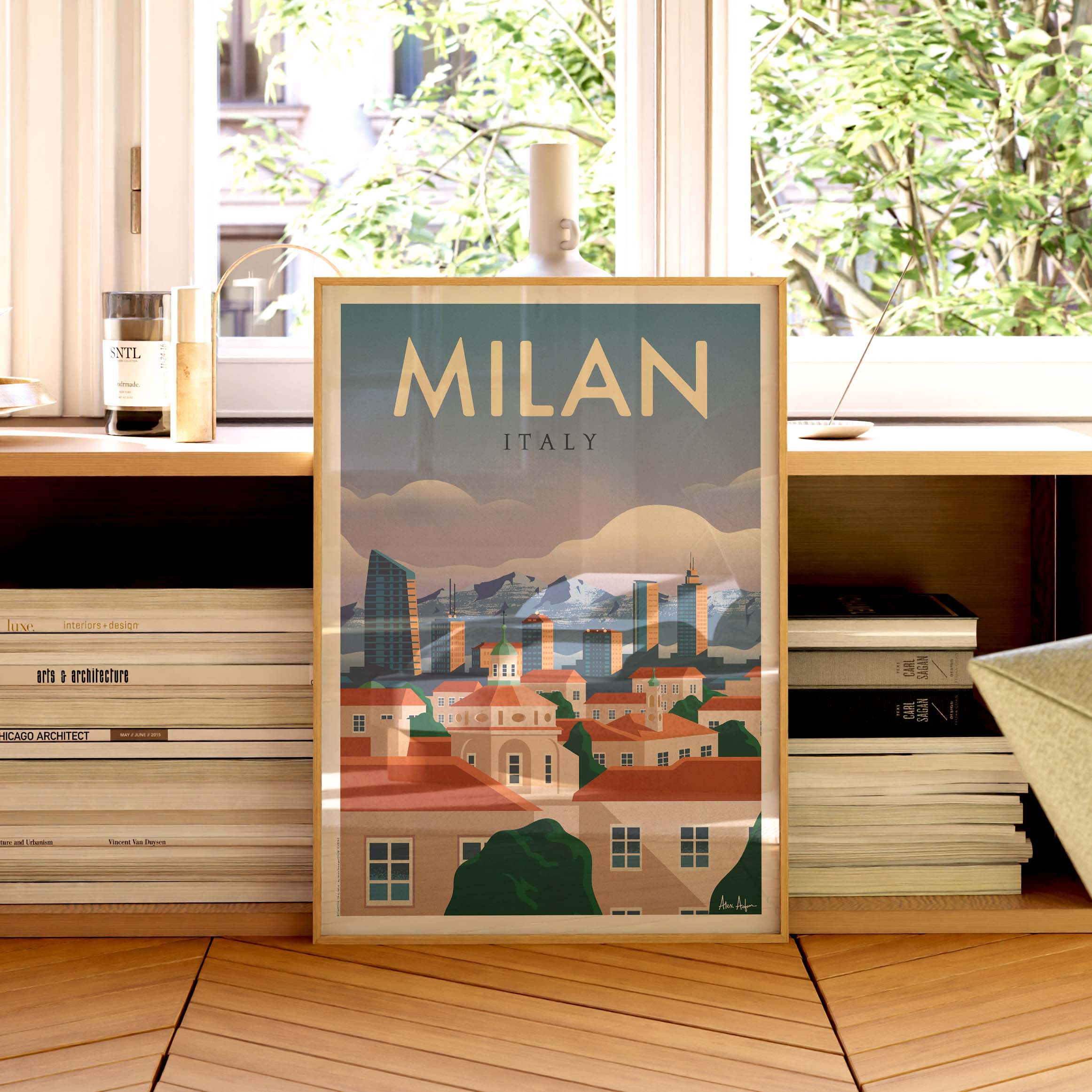 Affiche de voyage Italie - Milan par Alex Asfour
