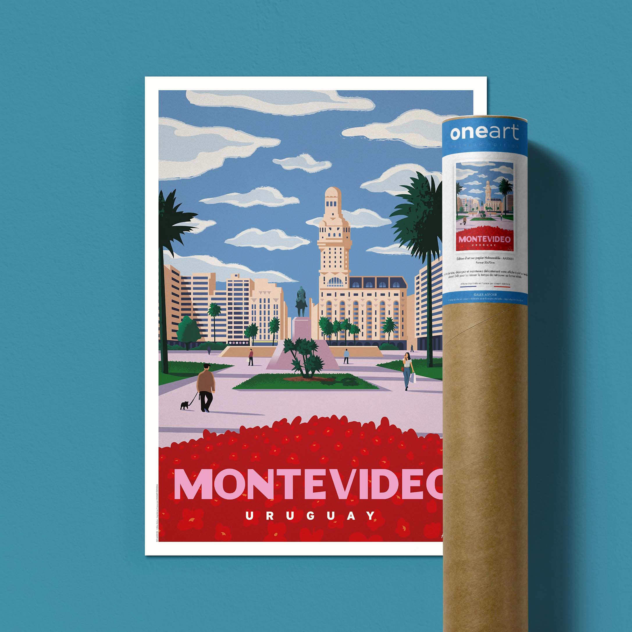 Affiche de voyage Uruguay - Montevideo par Alex Asfour