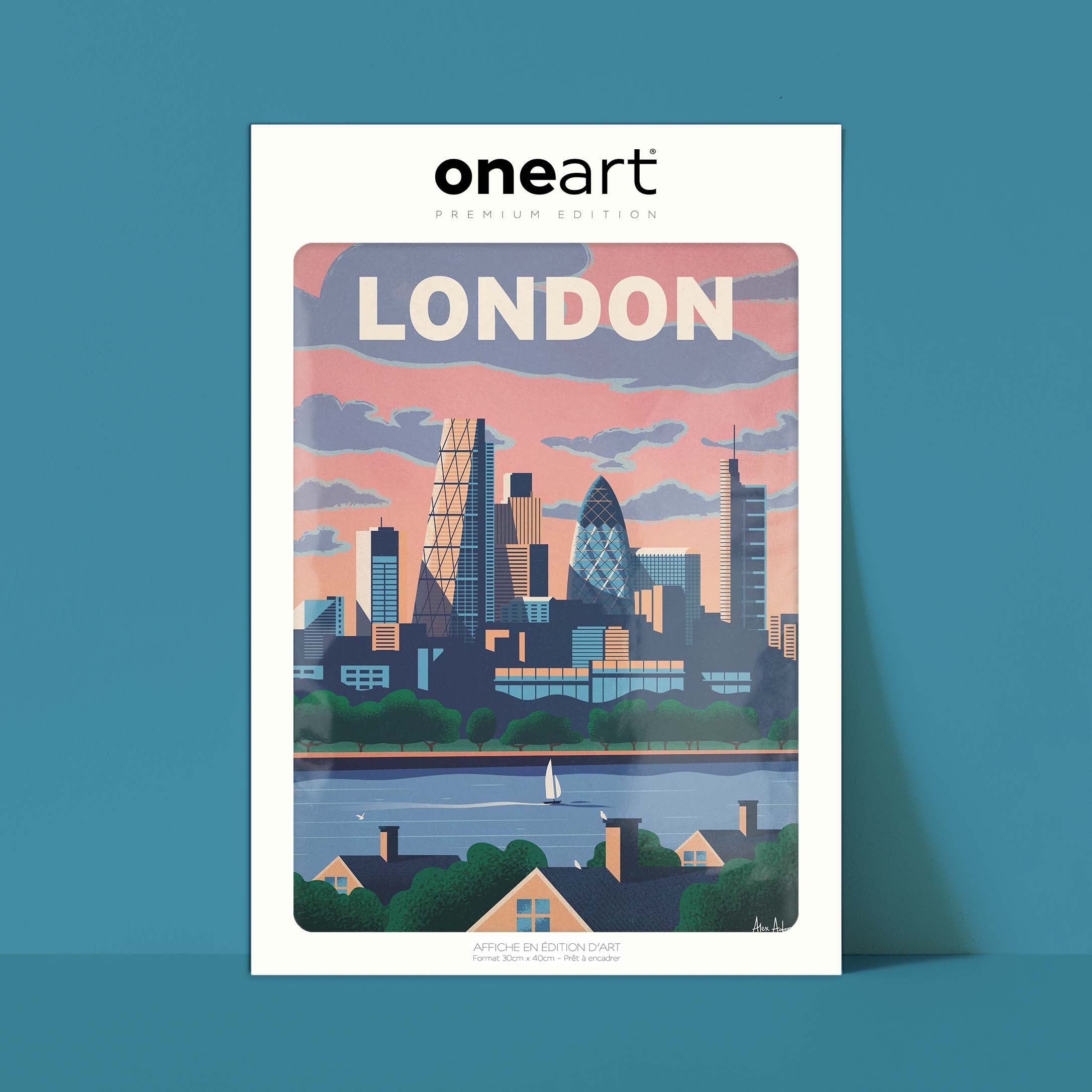 Affiche de voyage Angleterre - Londres - Skyline par Alex Asfour