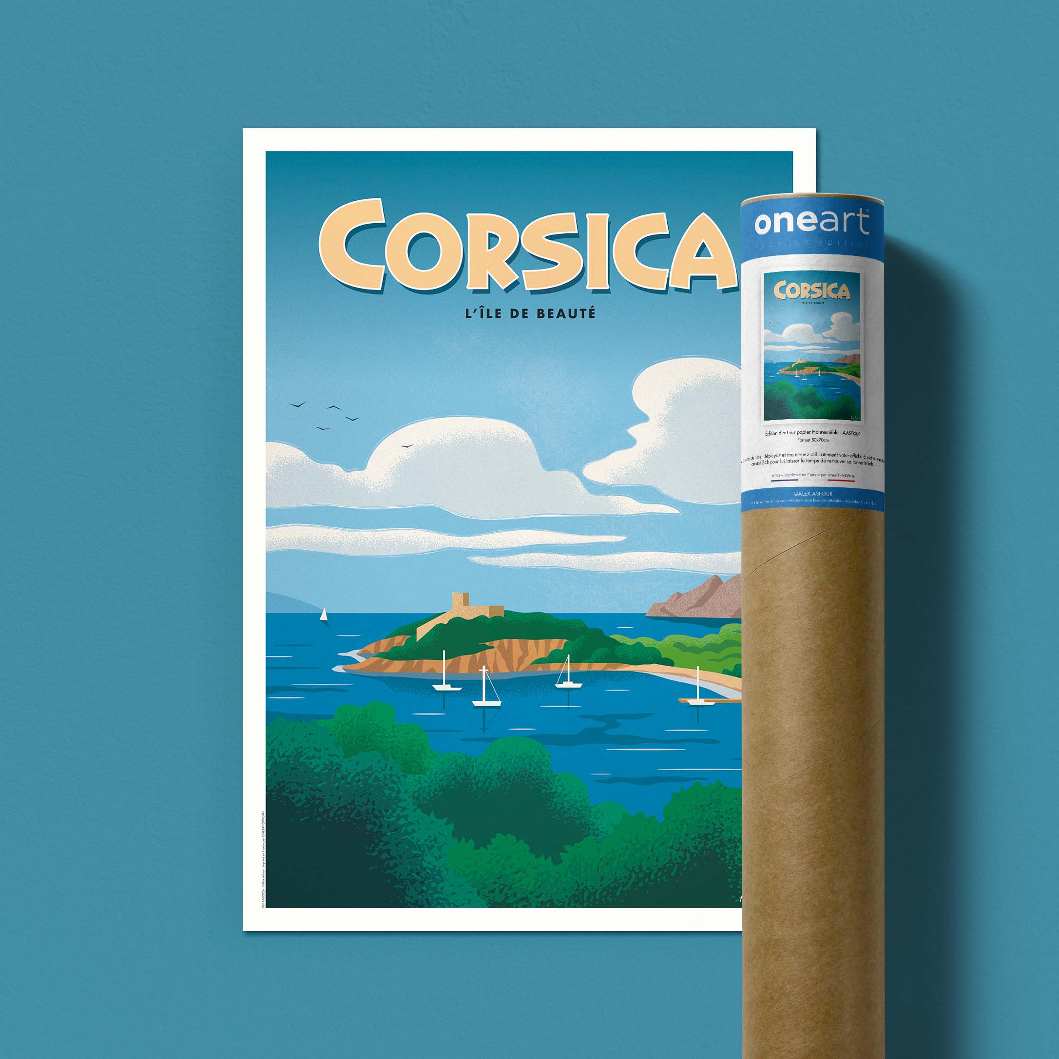 Affiche de voyage France - Corse par Alex Asfour