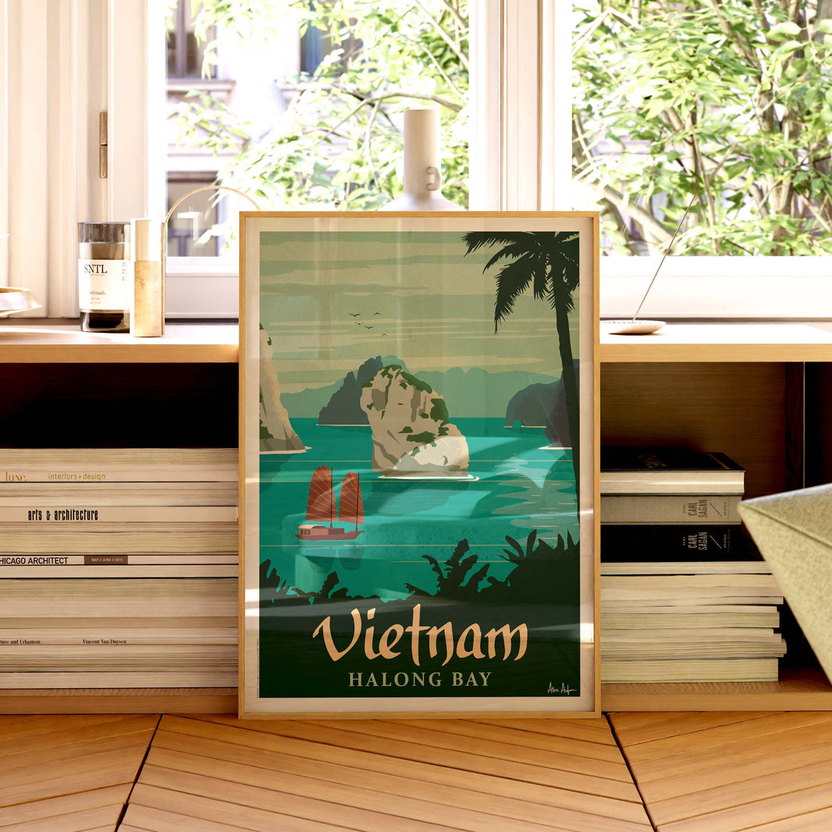 Affiche de voyage Viêt Nam - Baie d’Ha Long par Alex Asfour