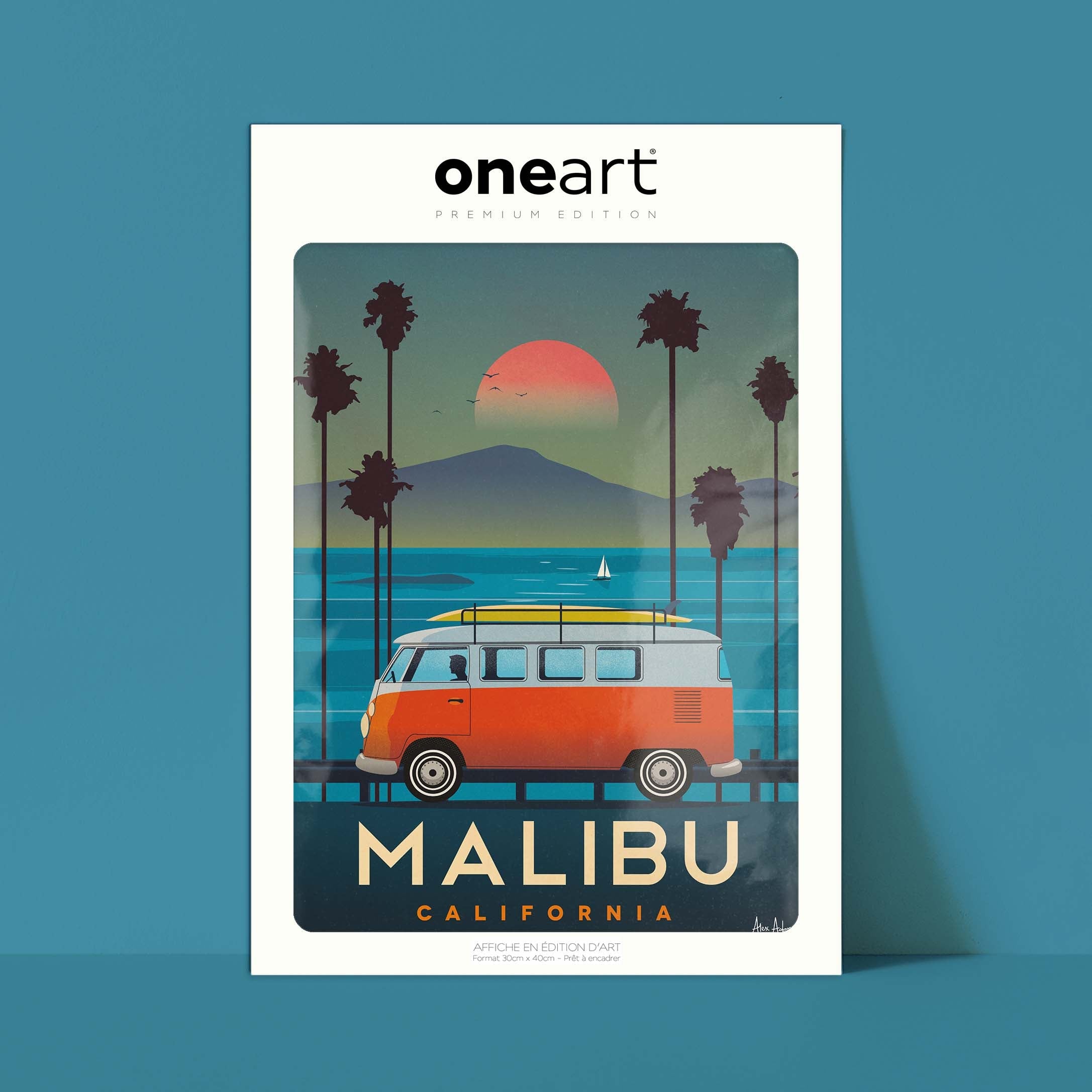 Affiche de voyage États-Unis - Malibu par Alex Asfour