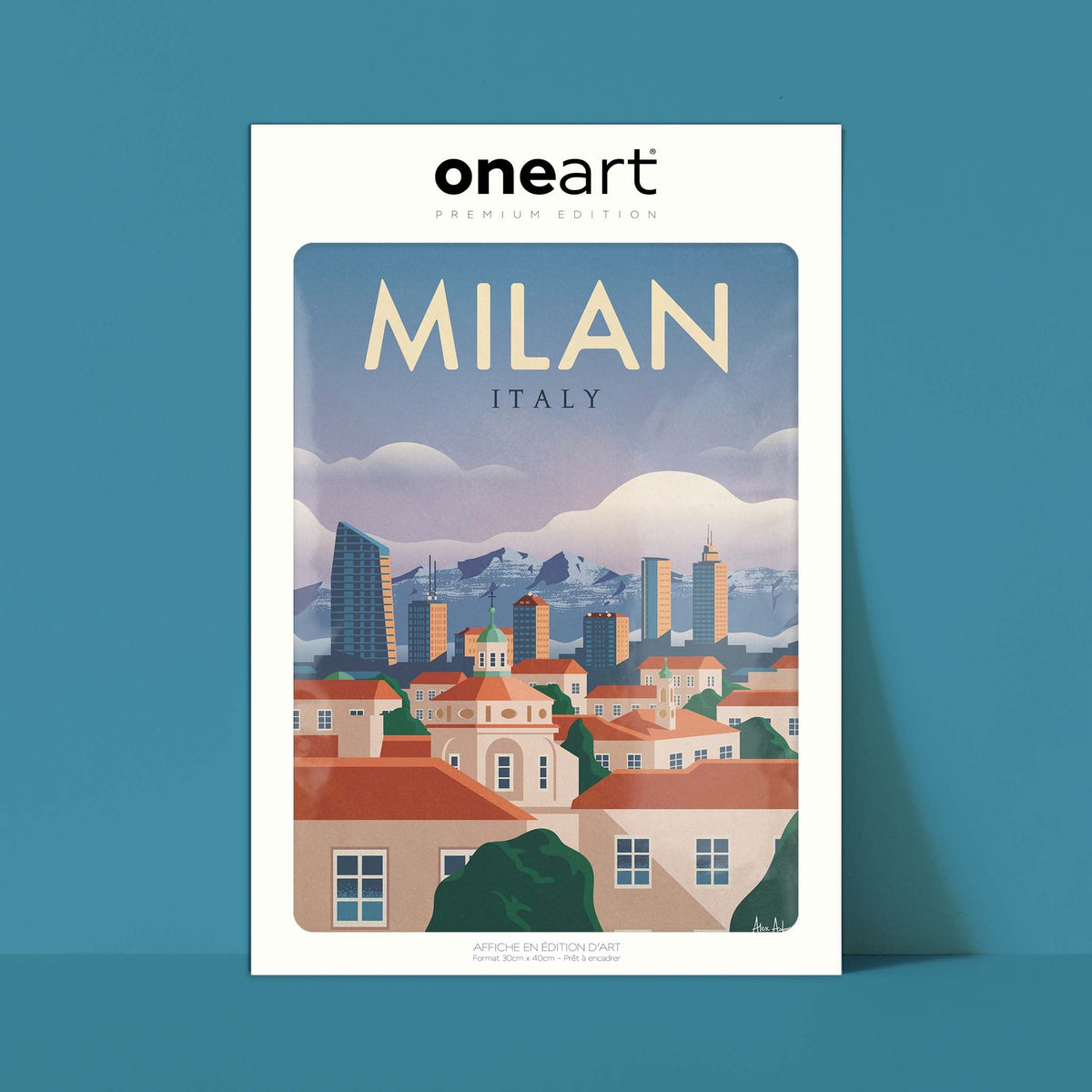 Affiche de voyage Italie - Milan par Alex Asfour