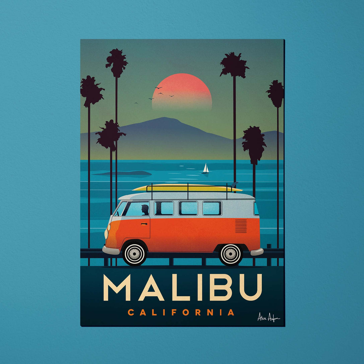 Carte postale de voyage États-Unis - Malibu par Alex Asfour