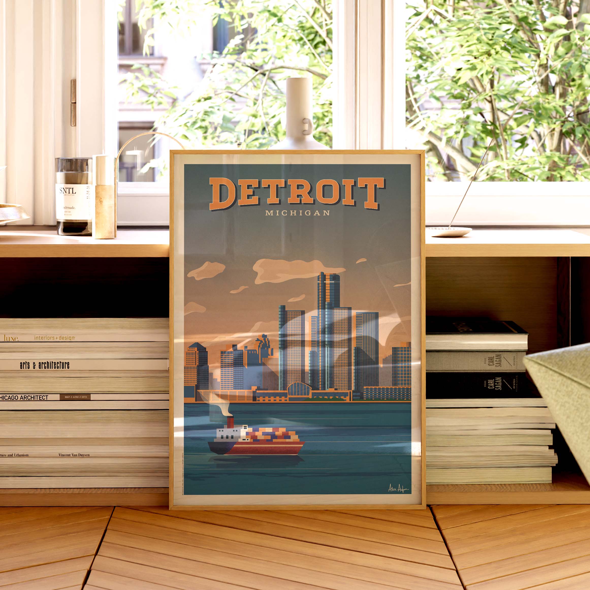 Affiche de voyage États-Unis - Détroit par Alex Asfour