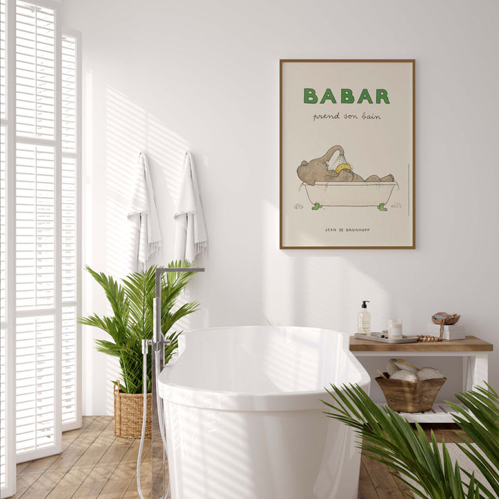 Affiche Babar prend son bain