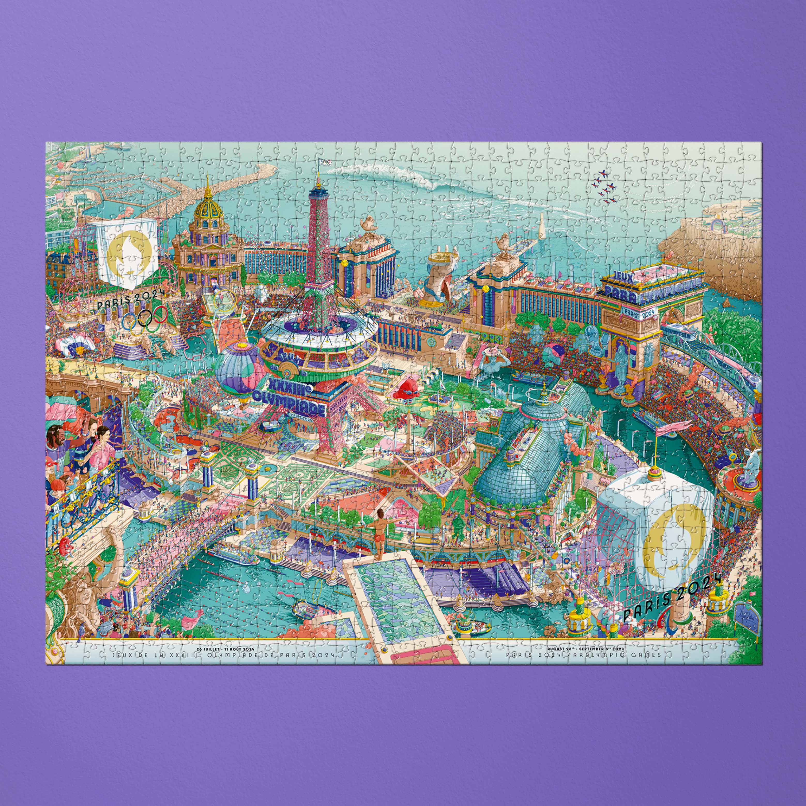 Puzzle of the official posters of the Paris 2024 Olympic and Paralympic Games