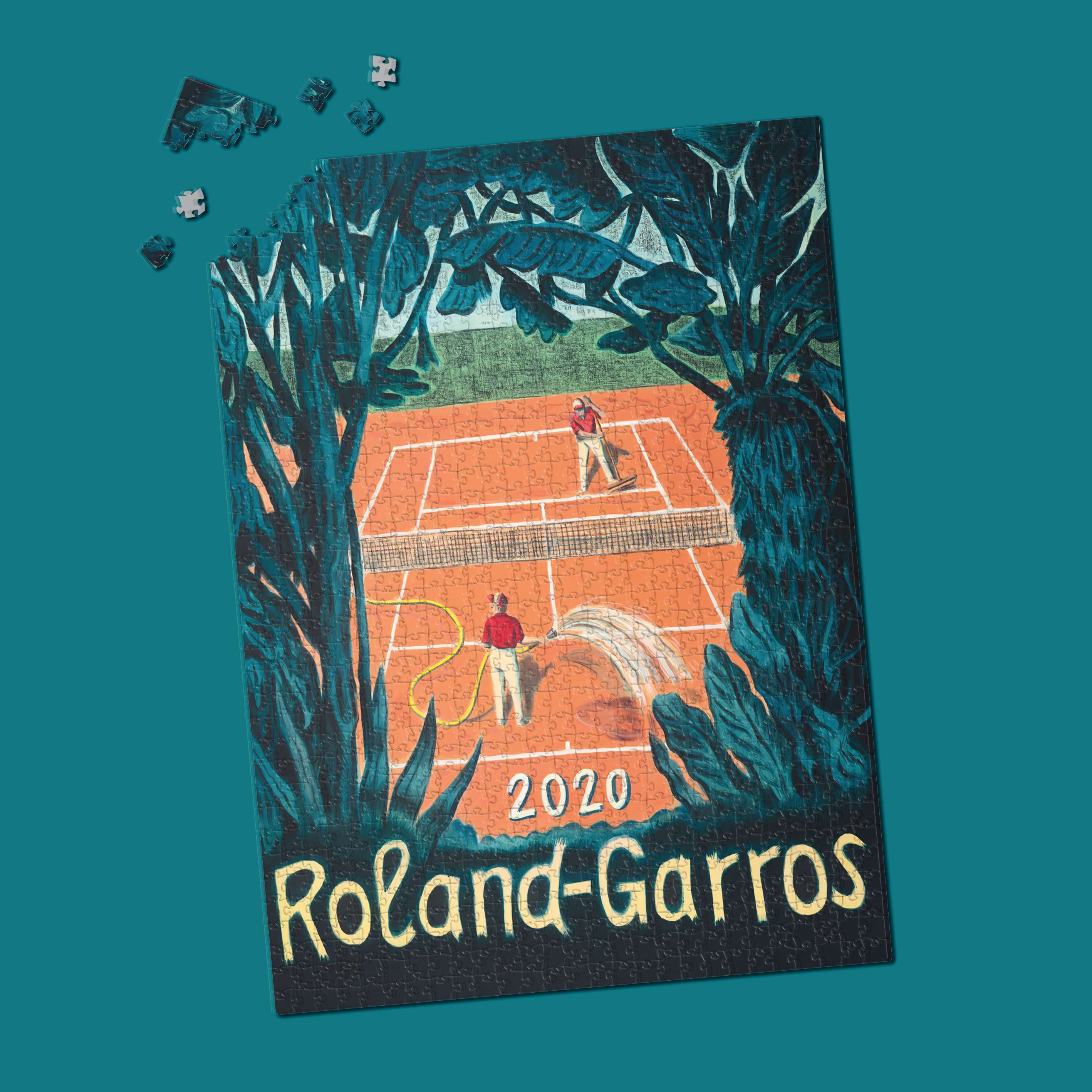 Jigsaw Puzzle Official Poster 2020 Roland-Garros, Pierre SEINTURIER (1000 pieces)