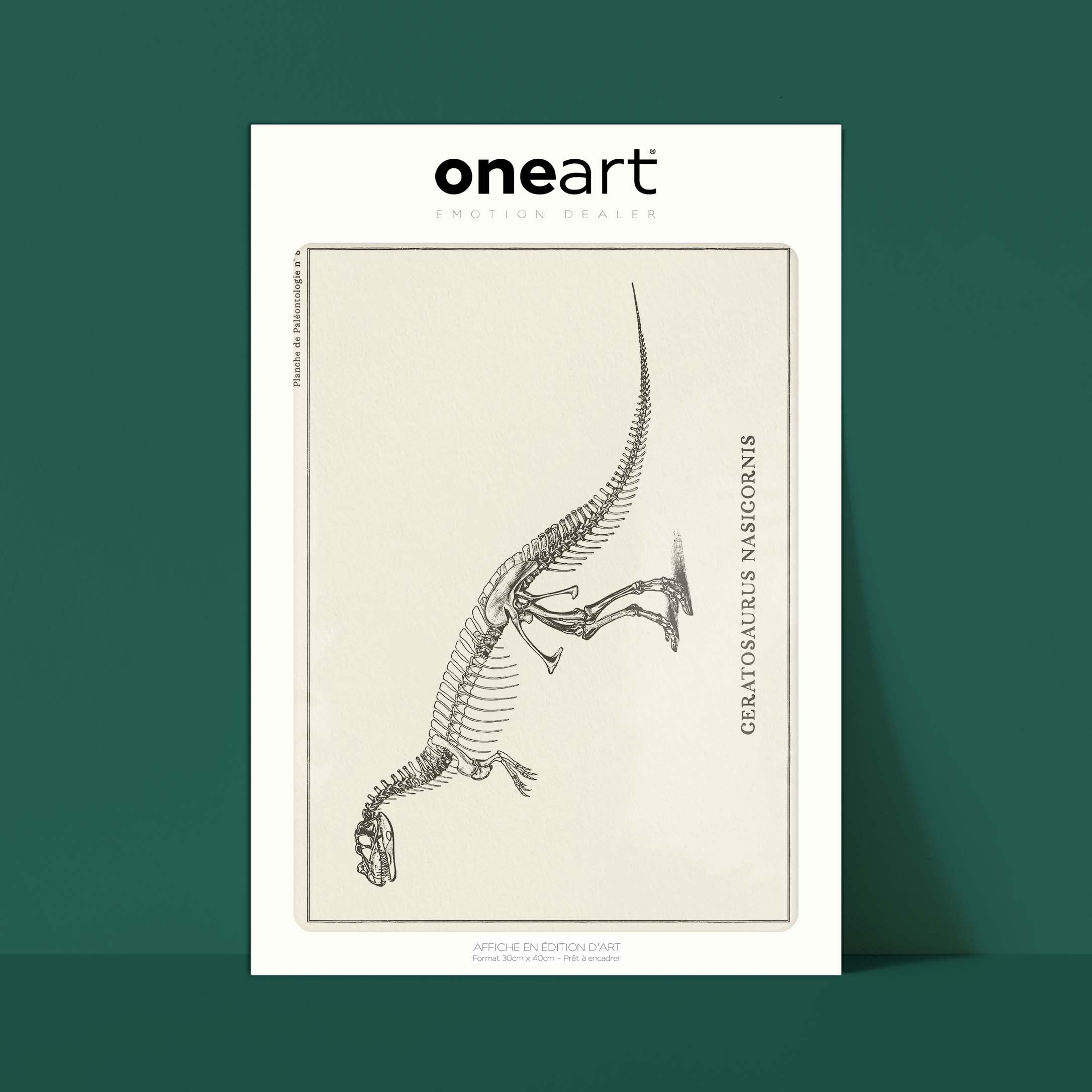 Affiche Dinosaure - Squelette de Ceratosaure-oneart.fr
