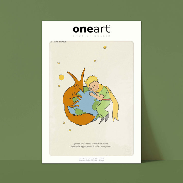Affiche Le petit prince - Le renard et la Terre
