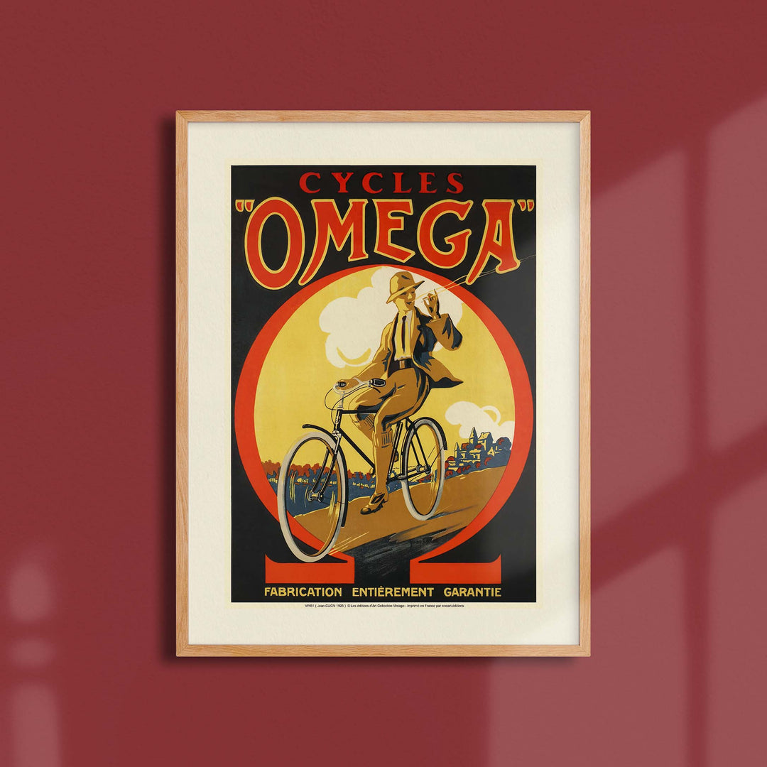 Affiche publicité vintage - Cycles Omega