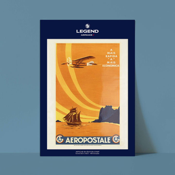 Affiche Air France - A Mais rapida A Mais economica