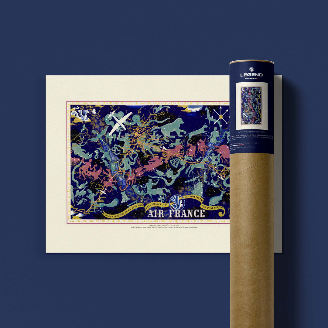 Affiche Air France - Carte céleste