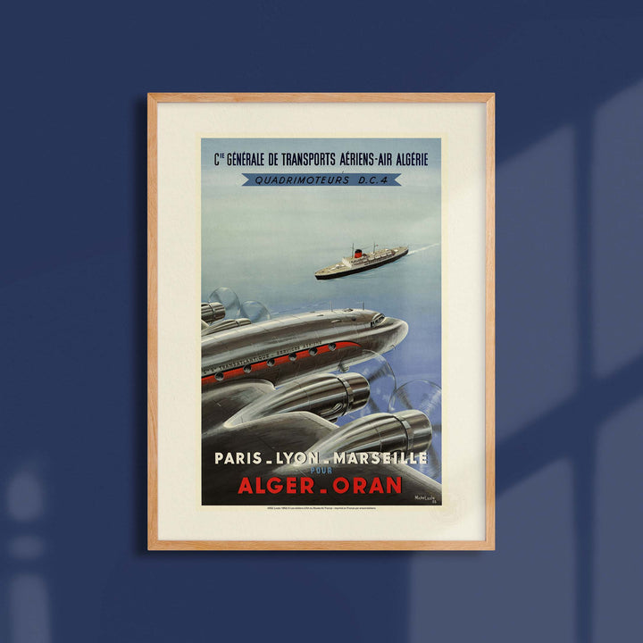Affiche Air France - PLM pour Alger-Oran