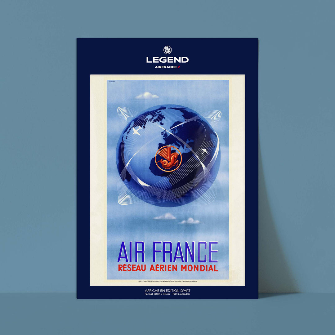 Affiche Air France - Réseau Aérien Mondial