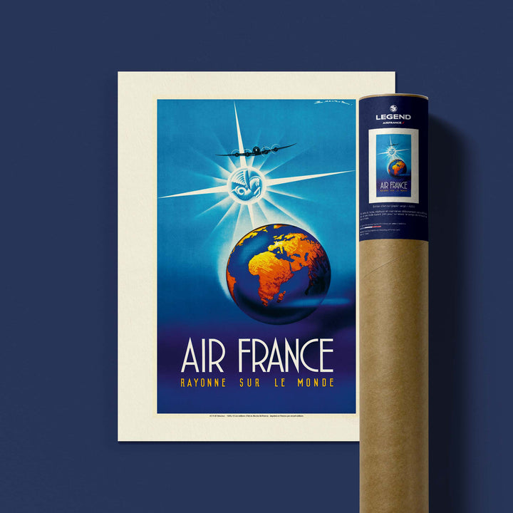 Affiche Air France - Air France rayonne sur le monde