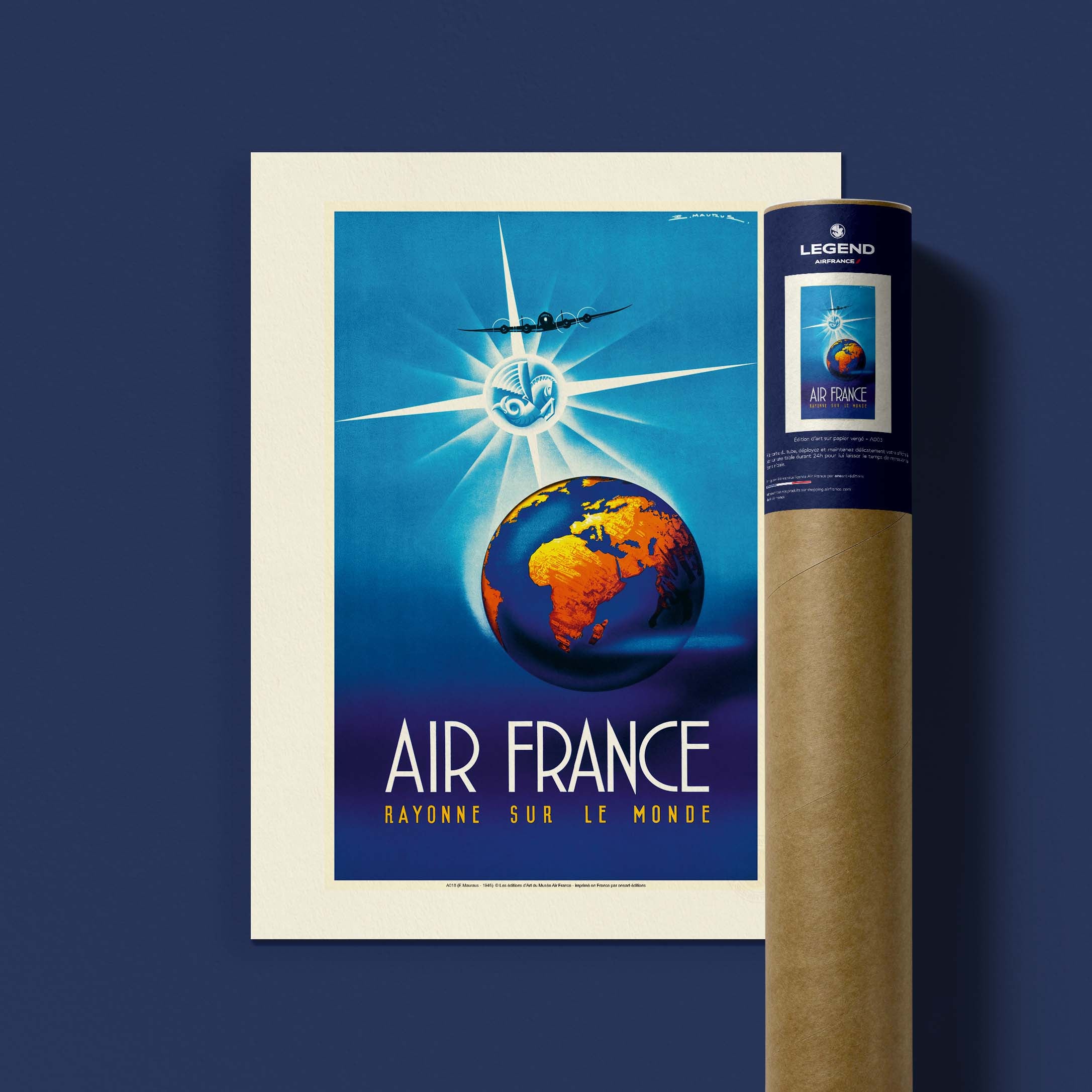 Affiche Air France - Air France rayonne sur le monde-oneart.fr