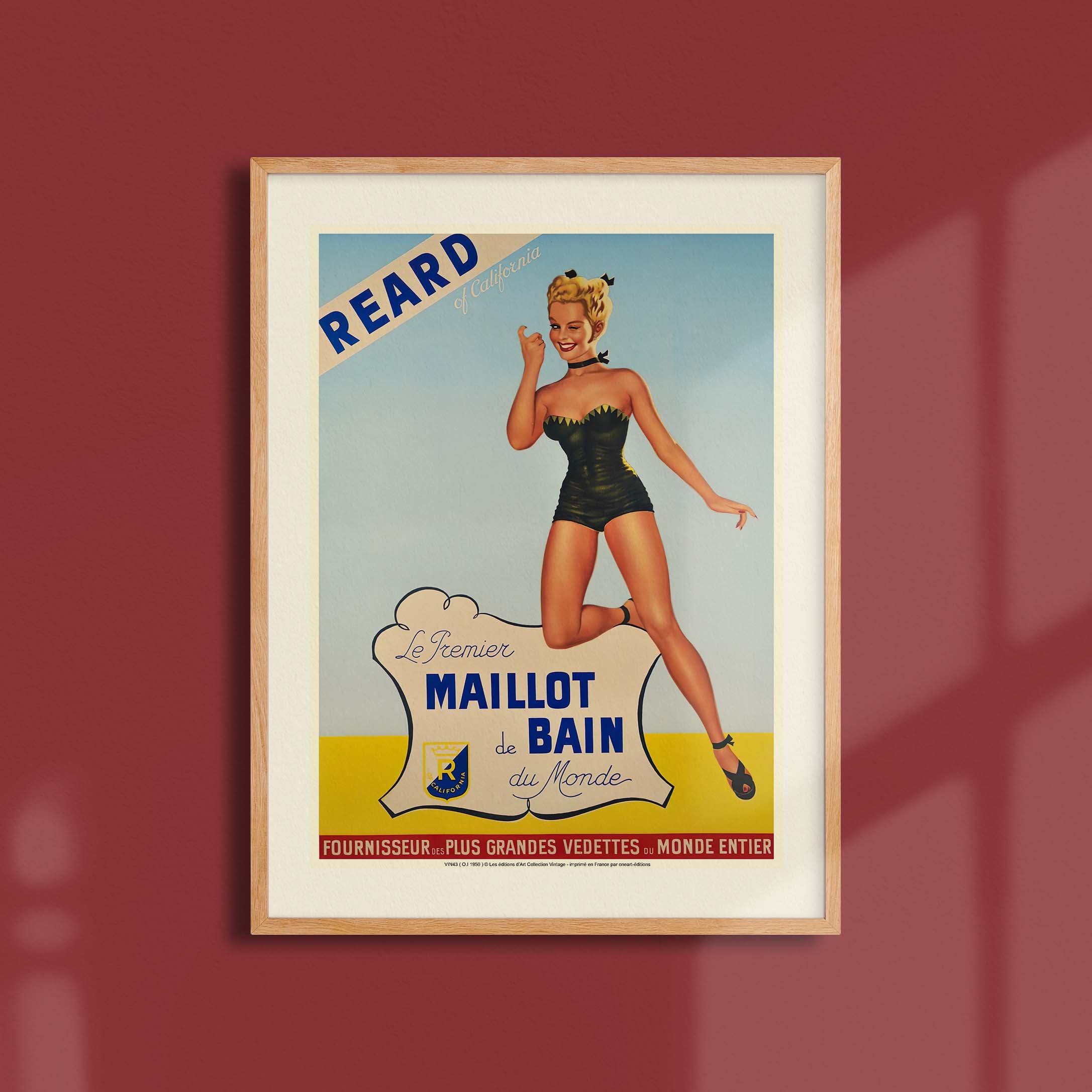 Affiche publicité vintage - Premier maillot de bain-oneart.fr