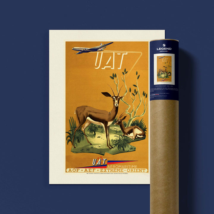 Affiche Air France - Savane & Antilope (UAT)
