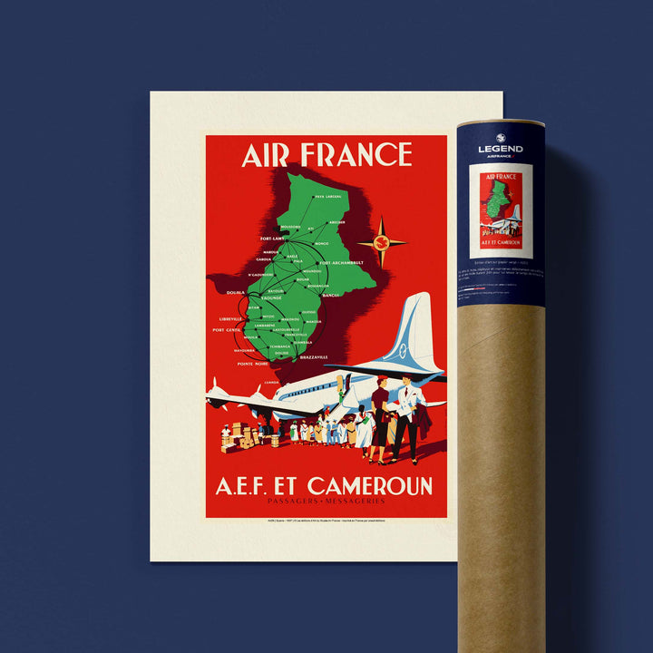 Affiche Air France - AEF et Cameroun