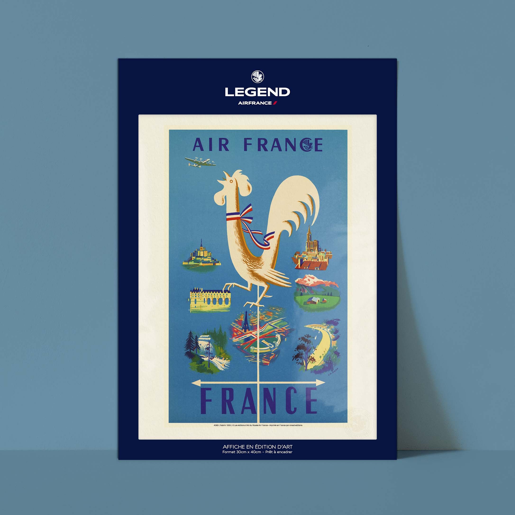 Affiche Air France - France (Coq)-oneart.fr