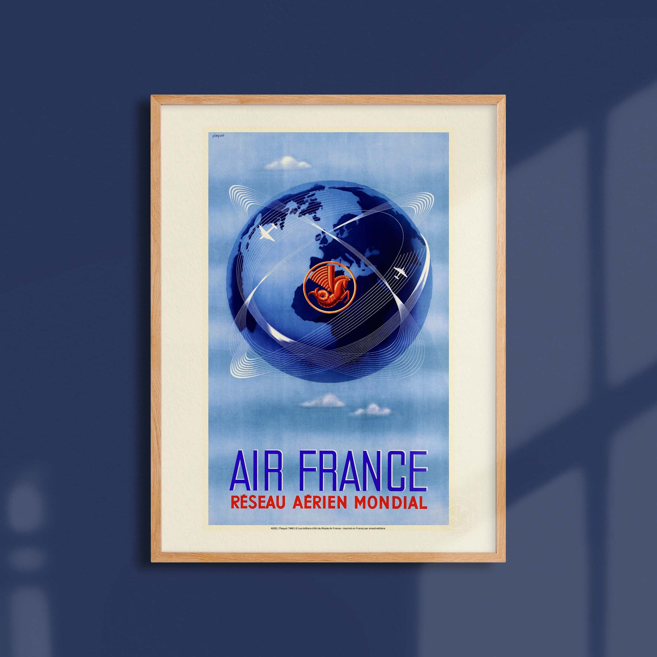Affiche Air France - Réseau Aérien Mondial-oneart.fr