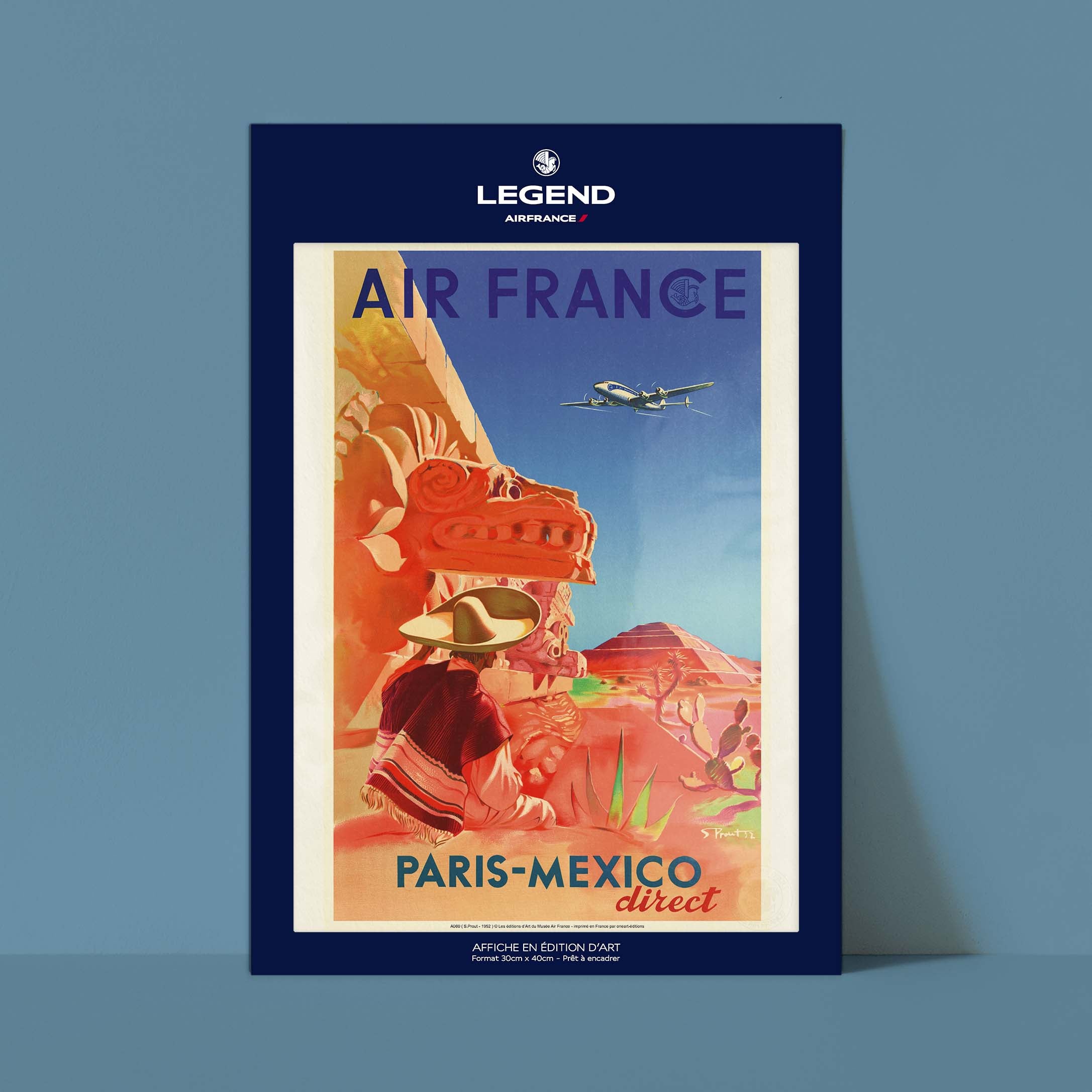 Affiche Air France - Paris Mexico direct-oneart.fr