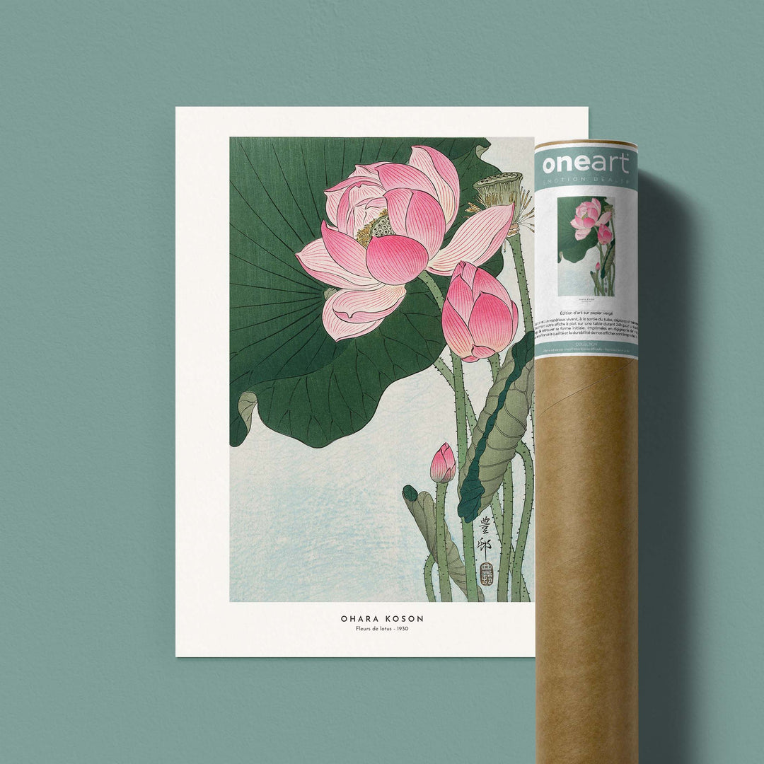 Estampe japonaise  - Fleurs de lotus