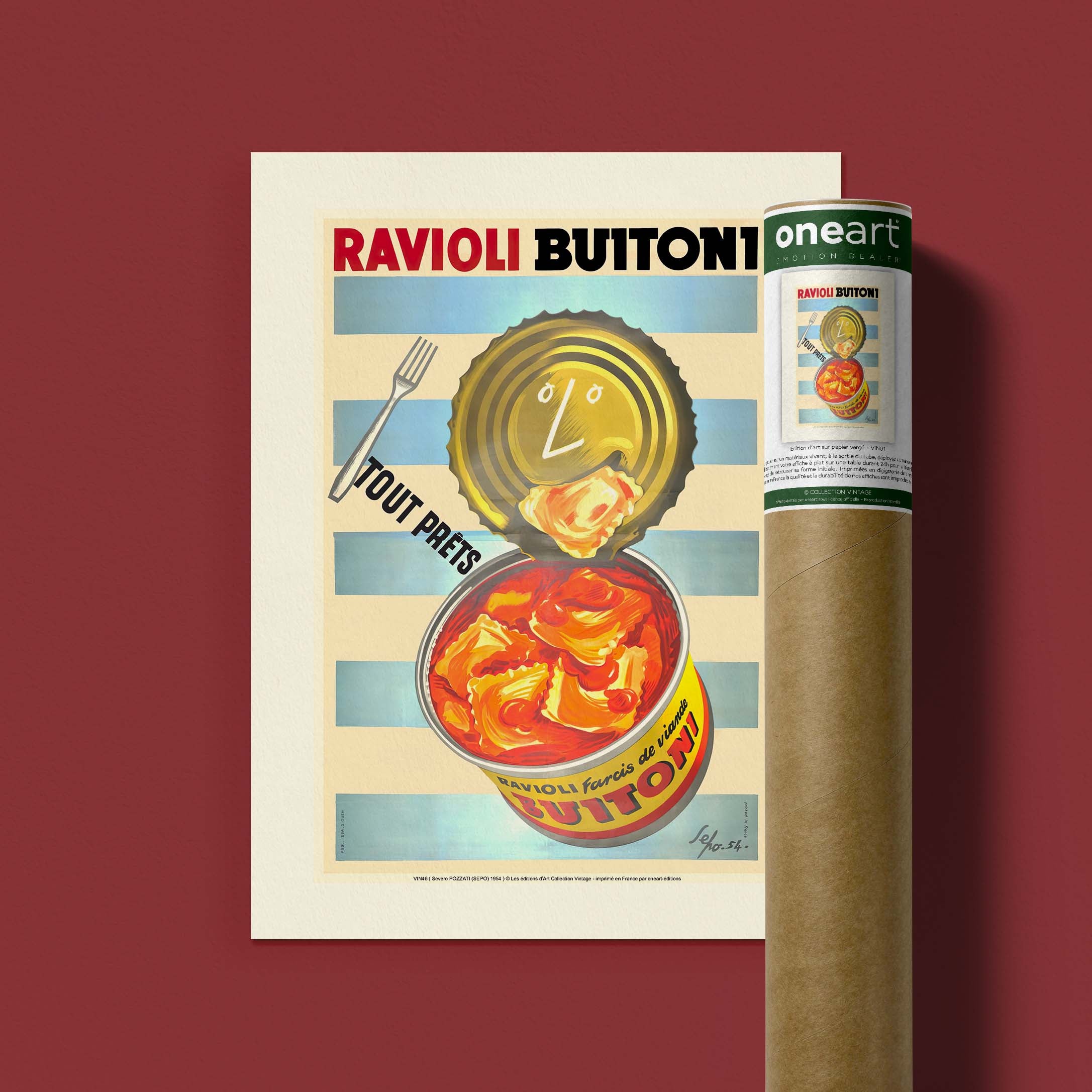 Affiche publicité vintage - Ravioli-oneart.fr