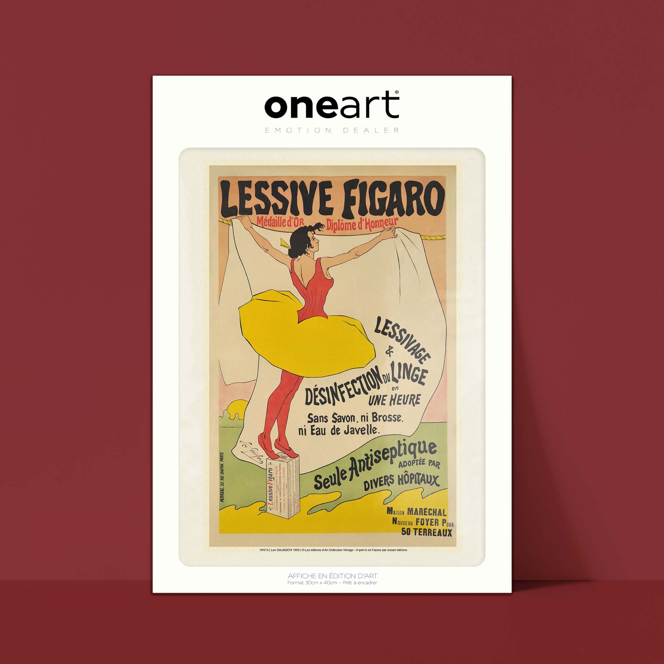 Affiche publicité vintage - Lessive Figaro-oneart.fr