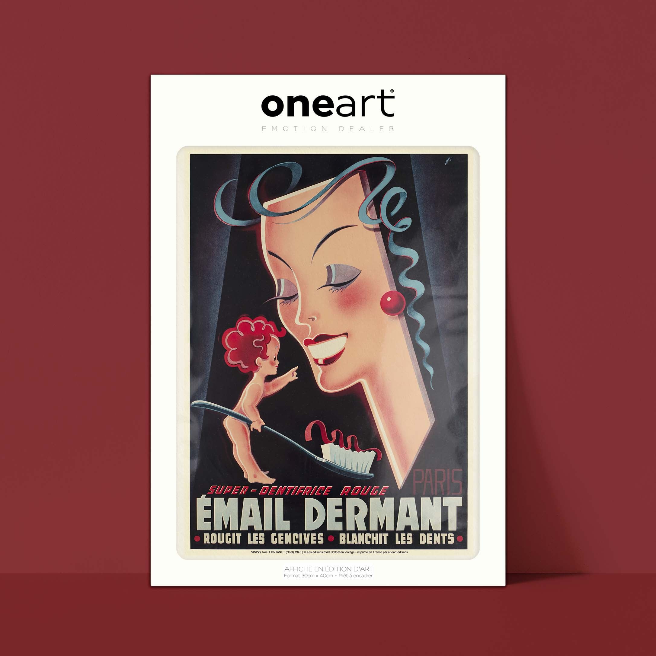 Affiche publicité vintage - Email Dermant-oneart.fr