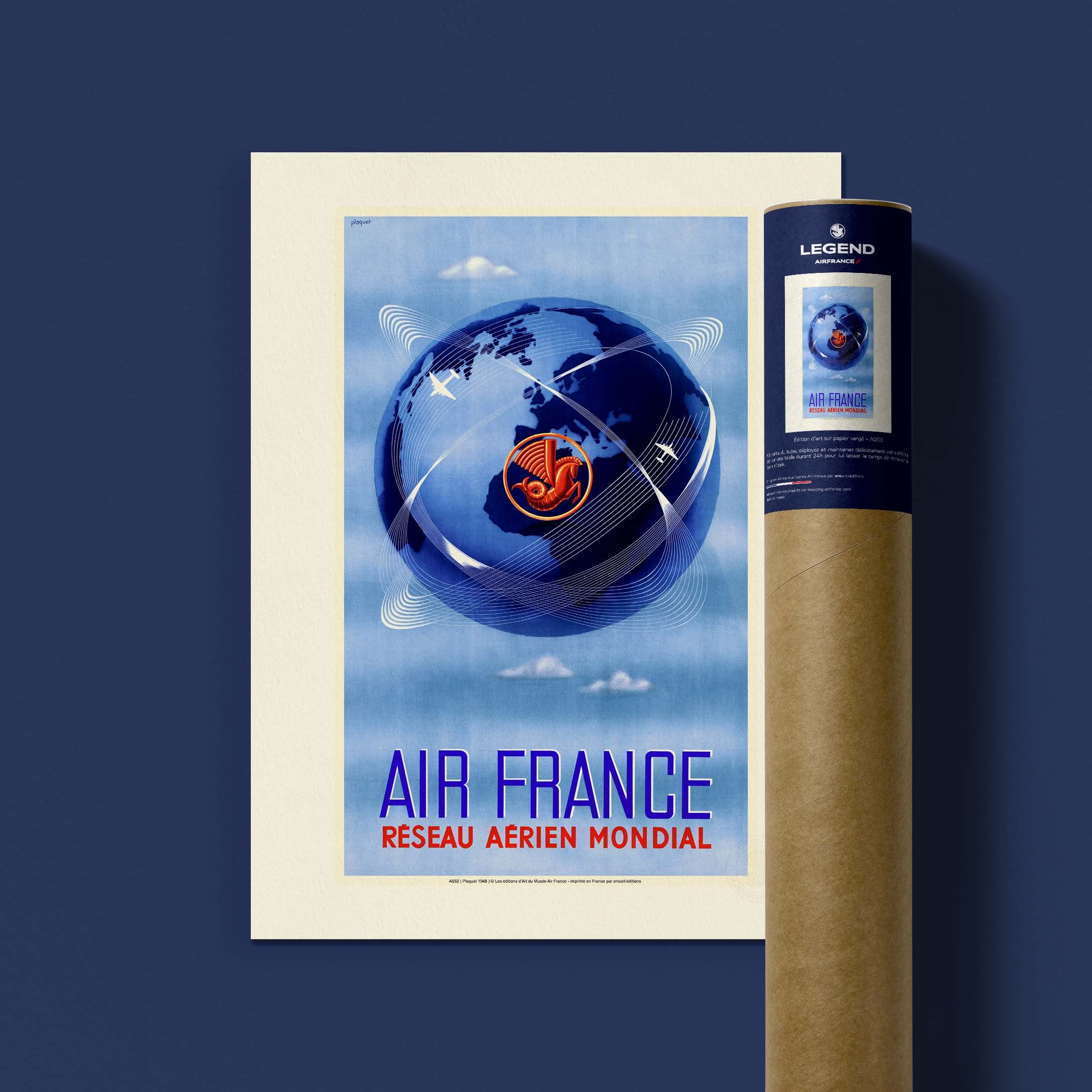 Affiche Air France - Réseau Aérien Mondial-oneart.fr