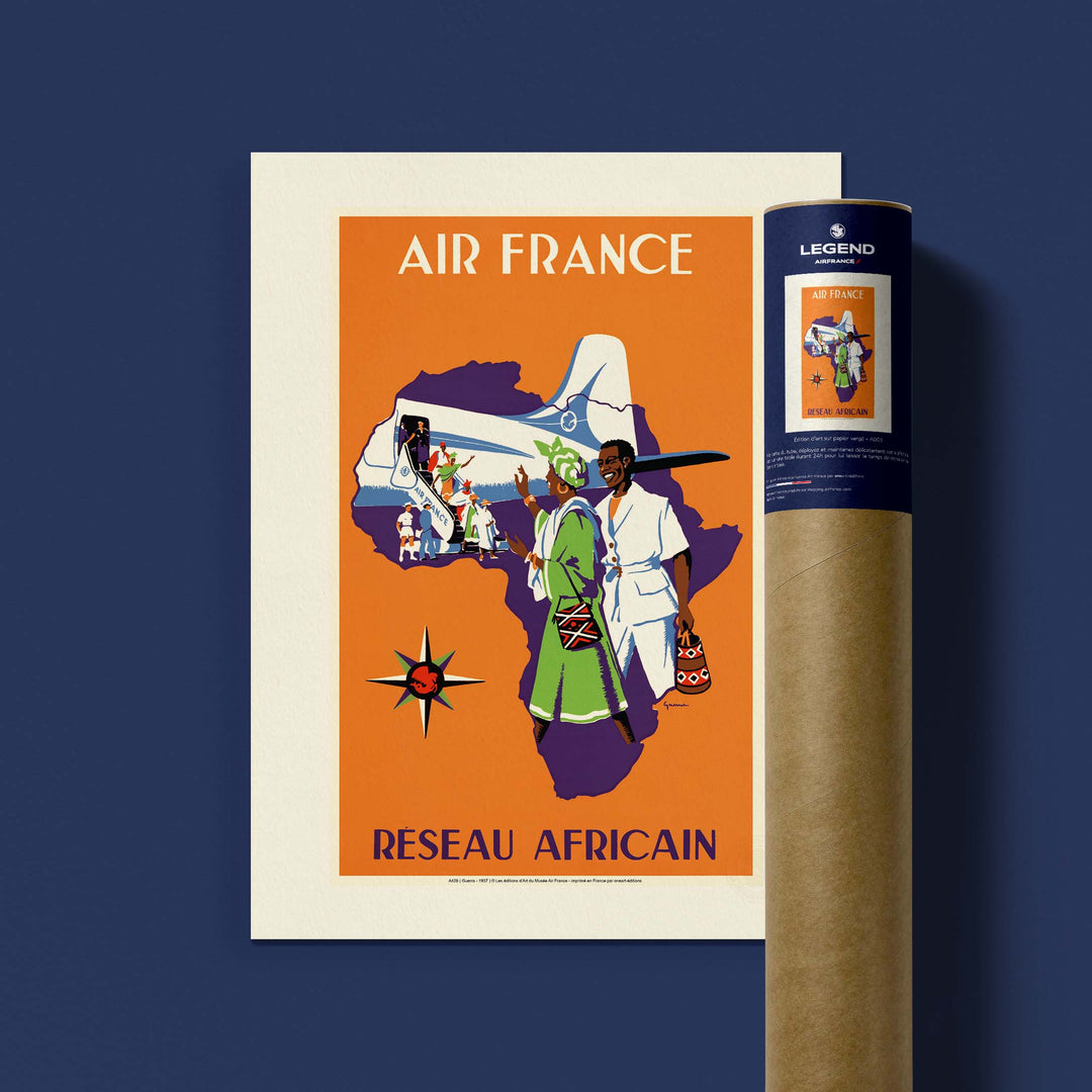 Affiche Air France - Réseau Africain