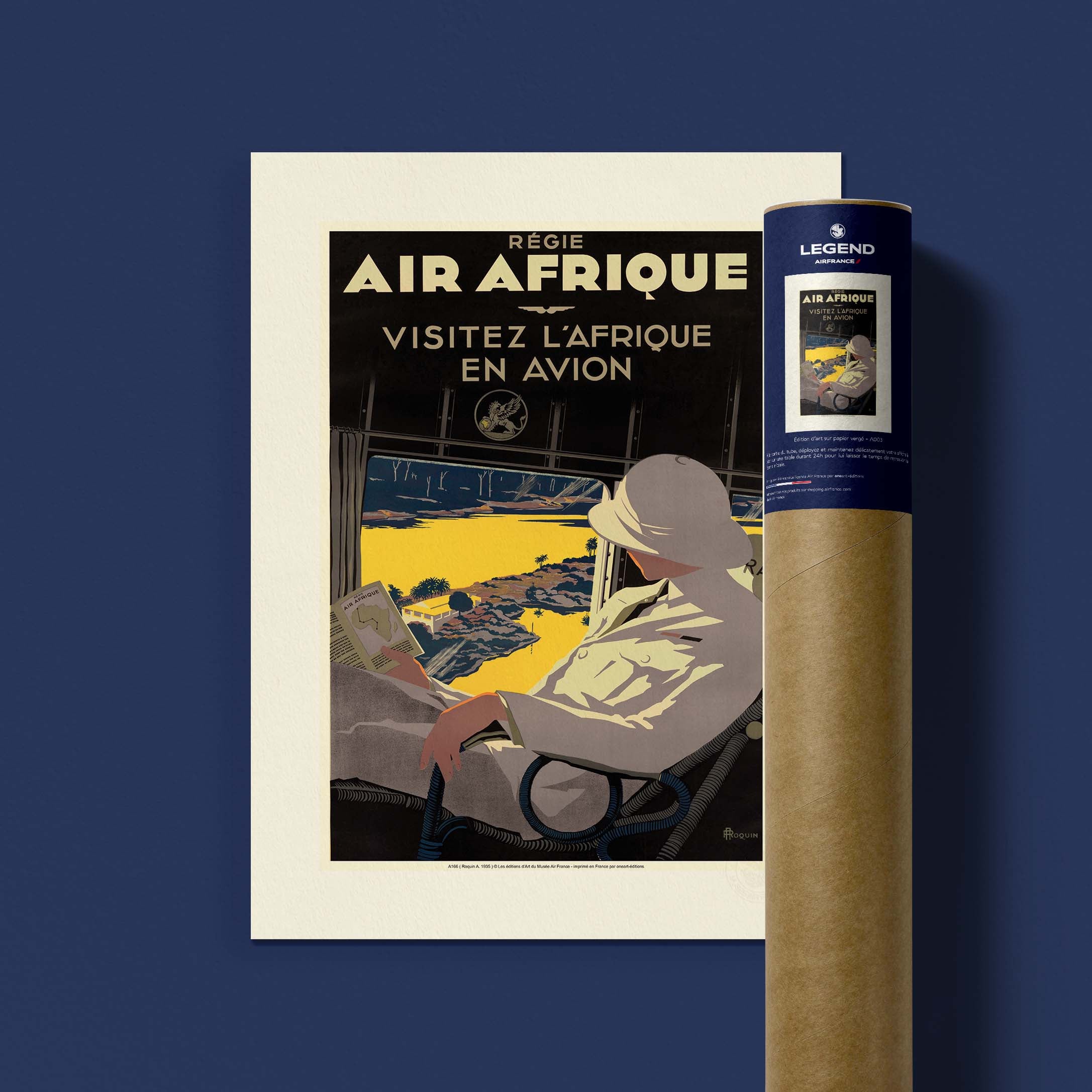 Affiche Air France - Visitez l‘Afrique en Avion-oneart.fr