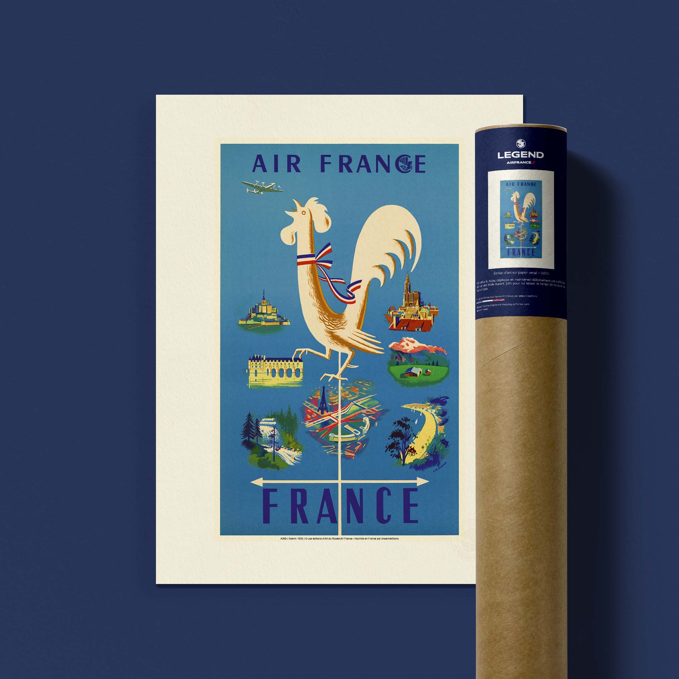 Affiche Air France - France (Coq)-oneart.fr