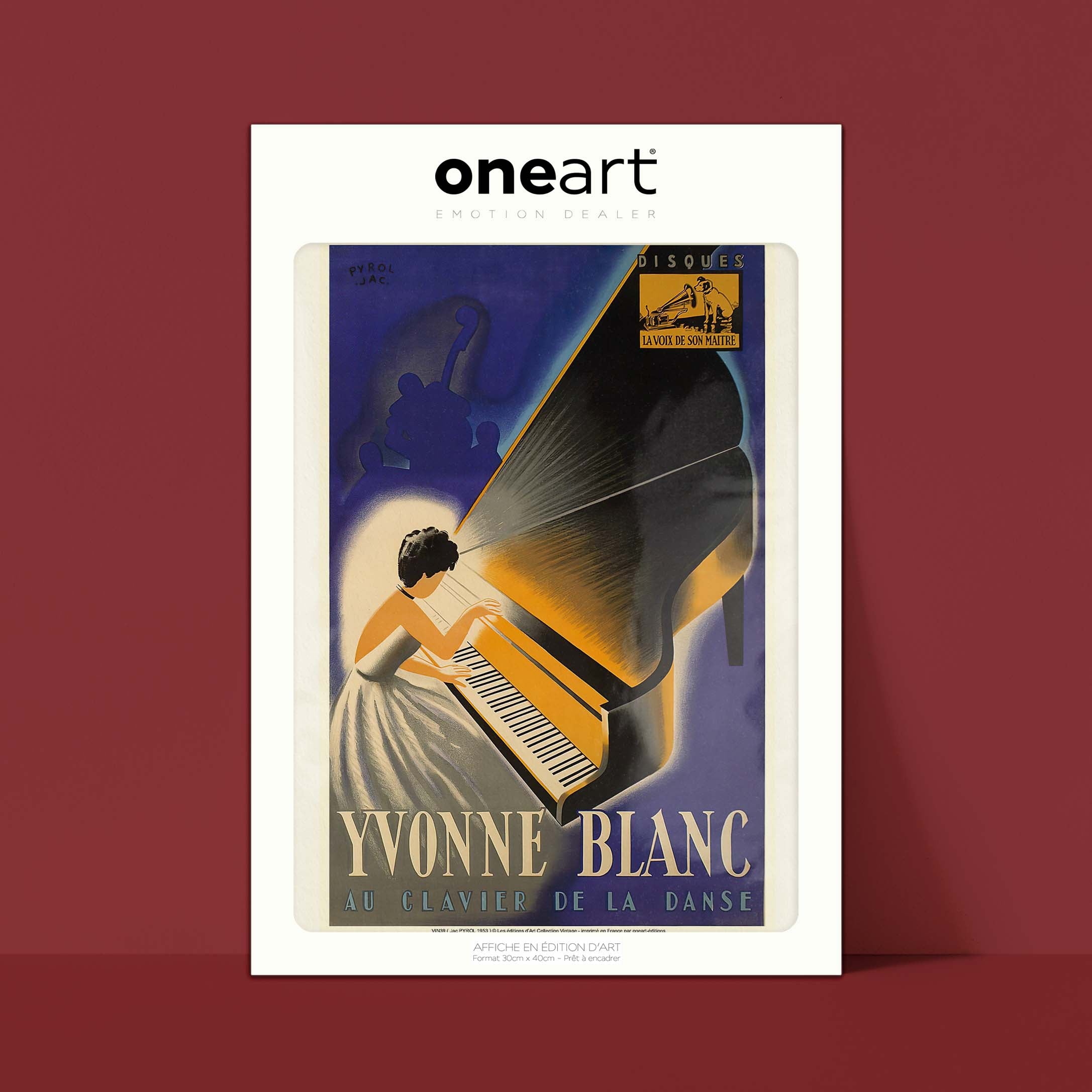 Affiche publicité vintage - Yvonne Blanc-oneart.fr